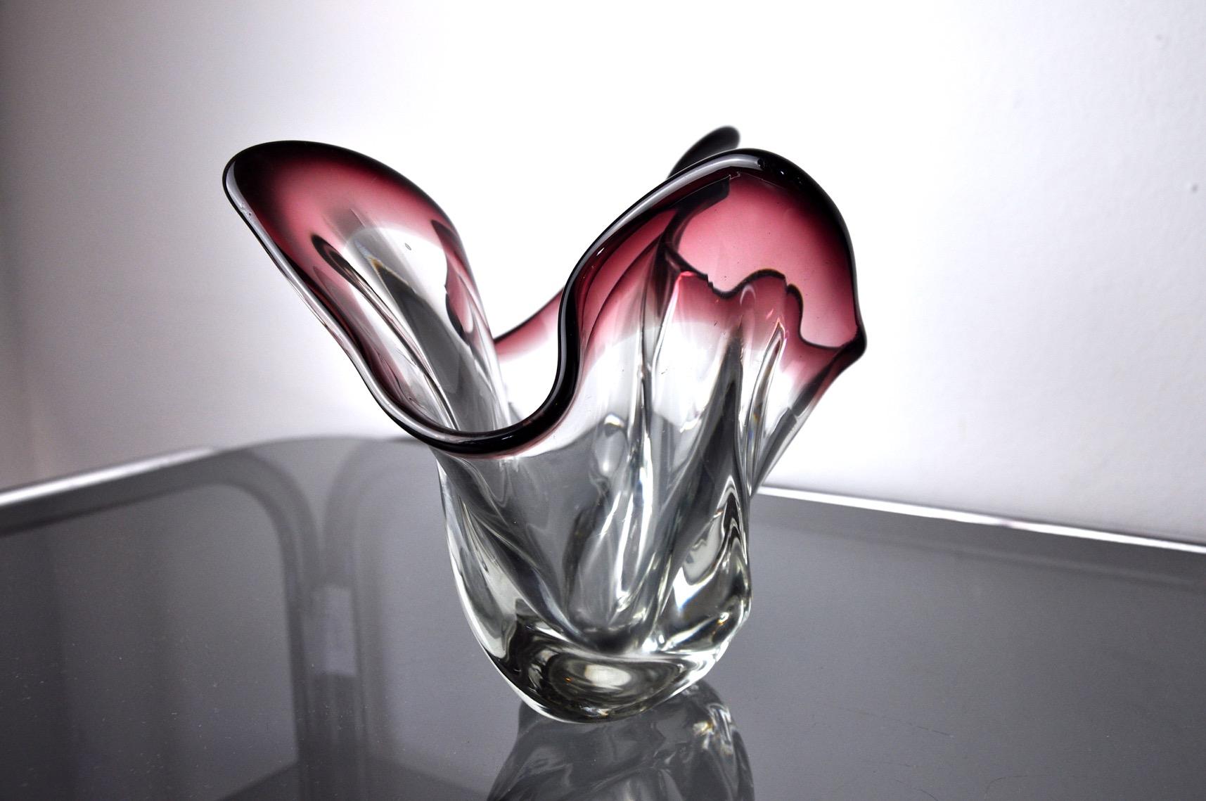 Italian Purple seguso vase in murano glass, italy, 1960 For Sale