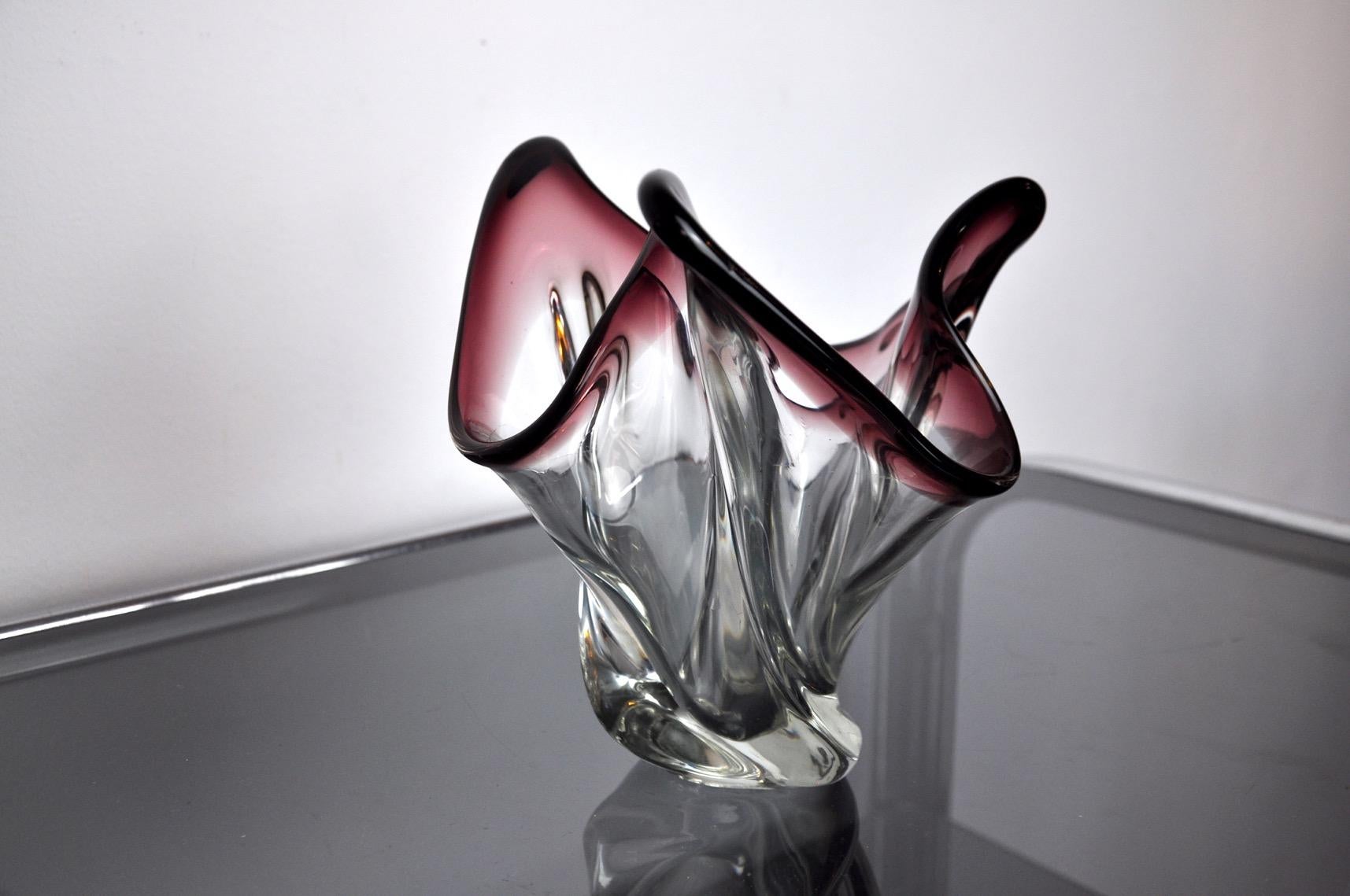 Purple seguso vase in murano glass, italy, 1960 In Good Condition For Sale In BARCELONA, ES