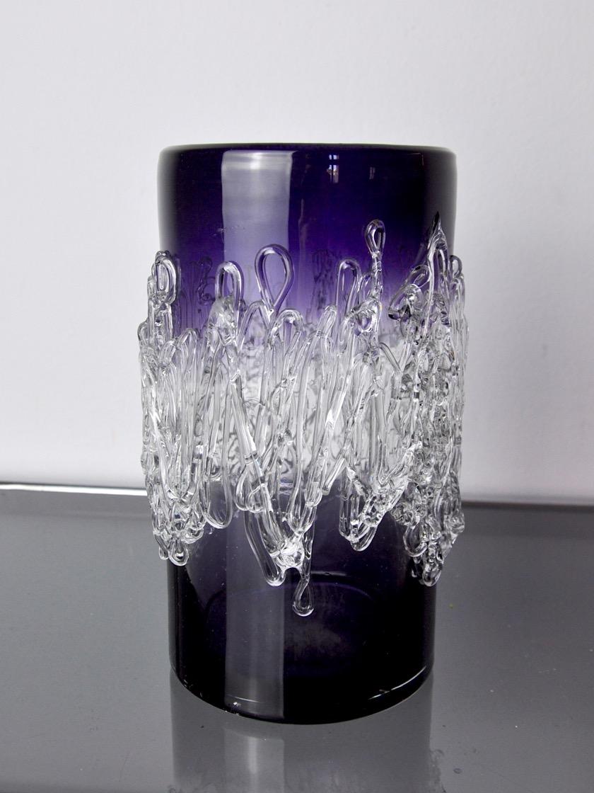 Lila Seguso-Vase aus Muranoglas, Italien, 1960