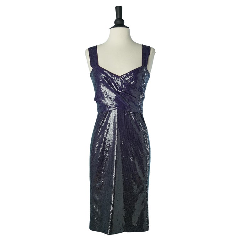 Purple sequin cocktail dress wrapped on the bust Donna Karan For Sale at 1stDibs Purple sequin cocktail dress wrapped on the bust Donna Karan For Sale at 1stDibs