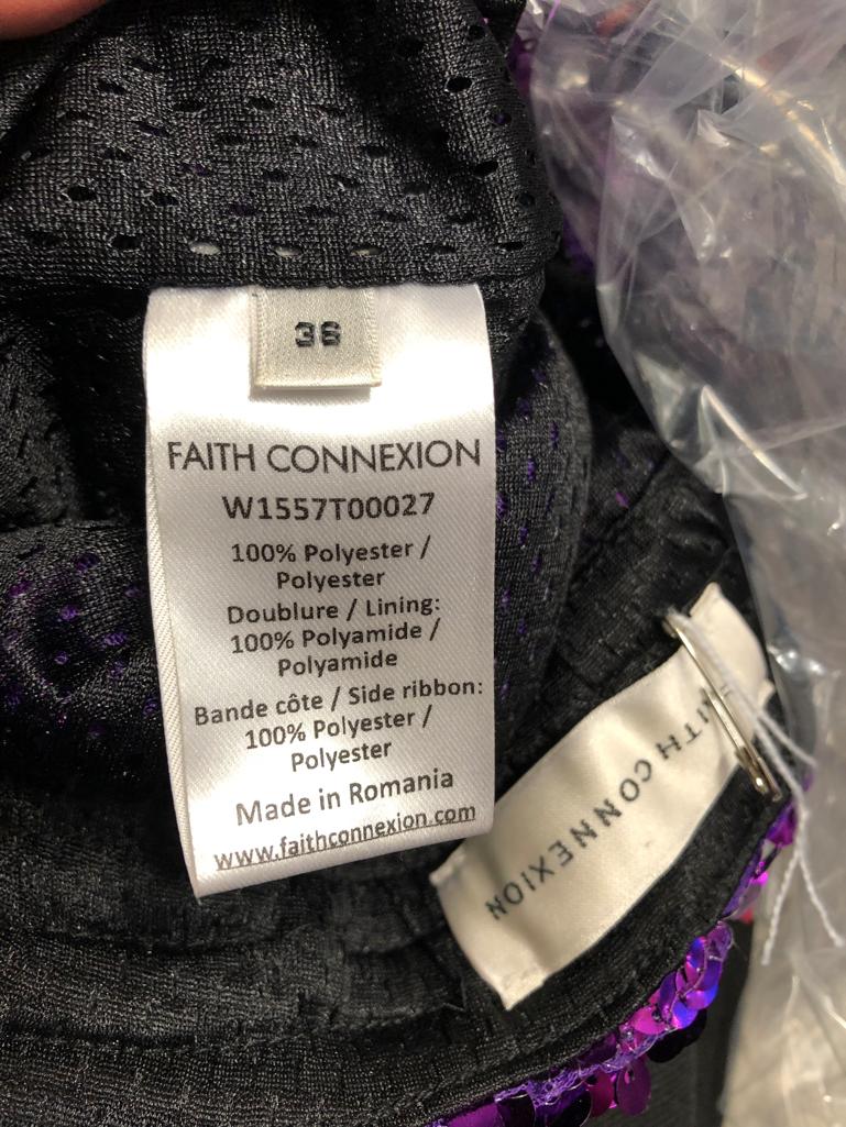 Purple sequin jogging pant with side ribbon  Faith Connexion  3