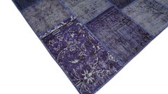 Purple Shaded Wool Patchwork Rug 5'8''x7'10''