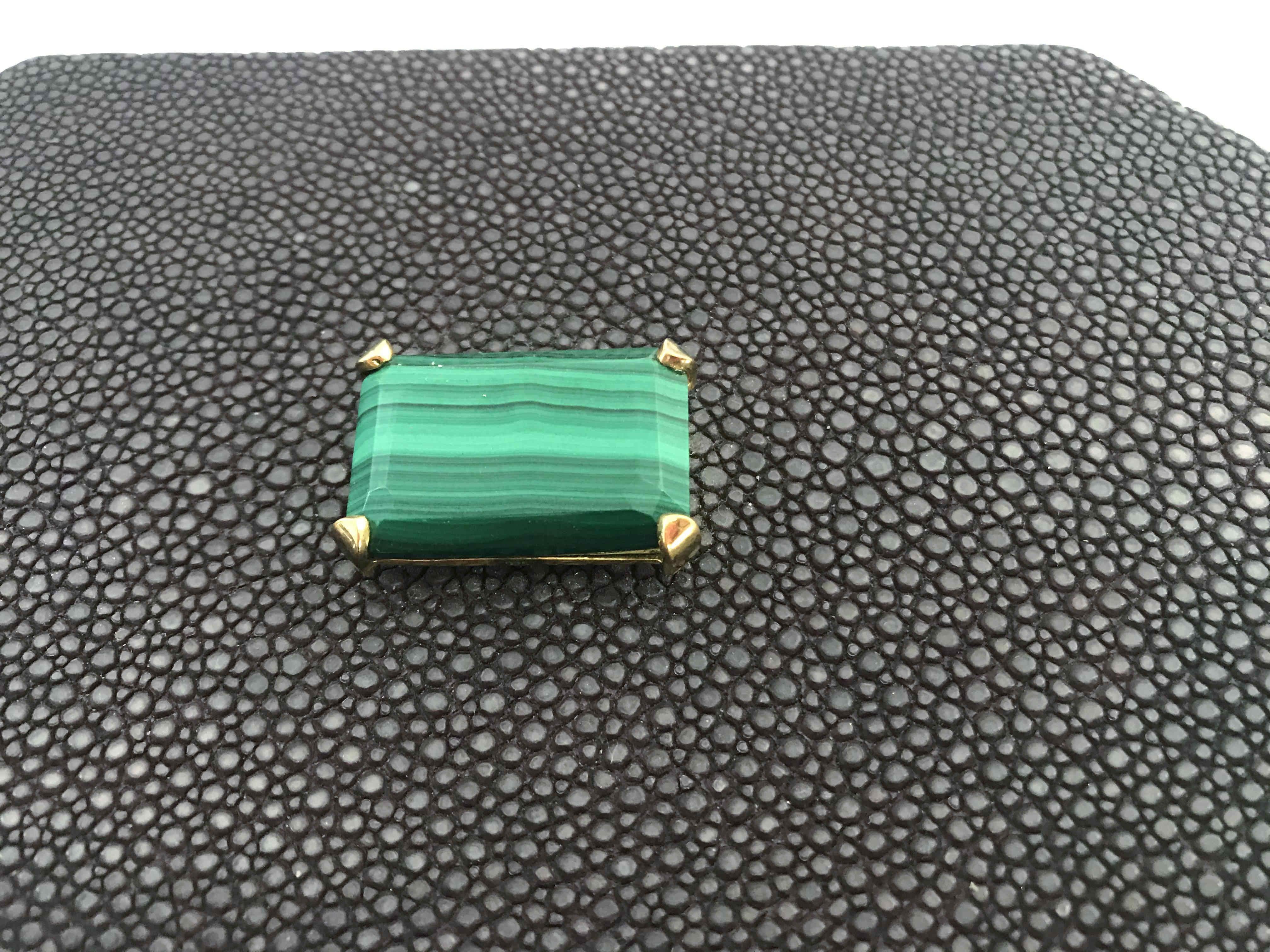 Italian Purple Shagreen Box with Malachite