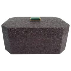 Purple Shagreen Box with Malachite