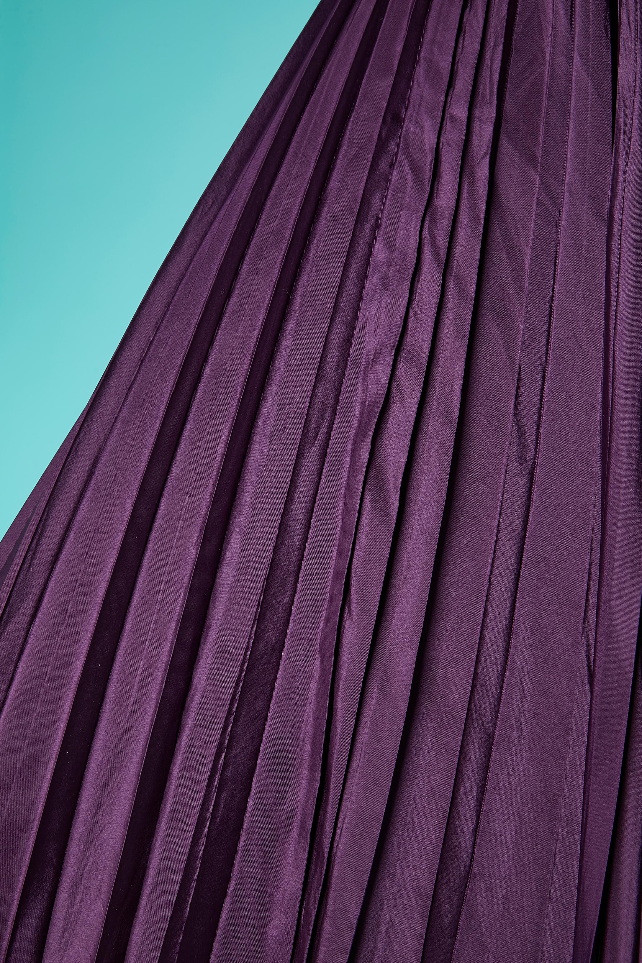Robe de cocktail bustier en soie violette avec jupe plissée Nina Ricci Haute-Boutique  Pour femmes en vente