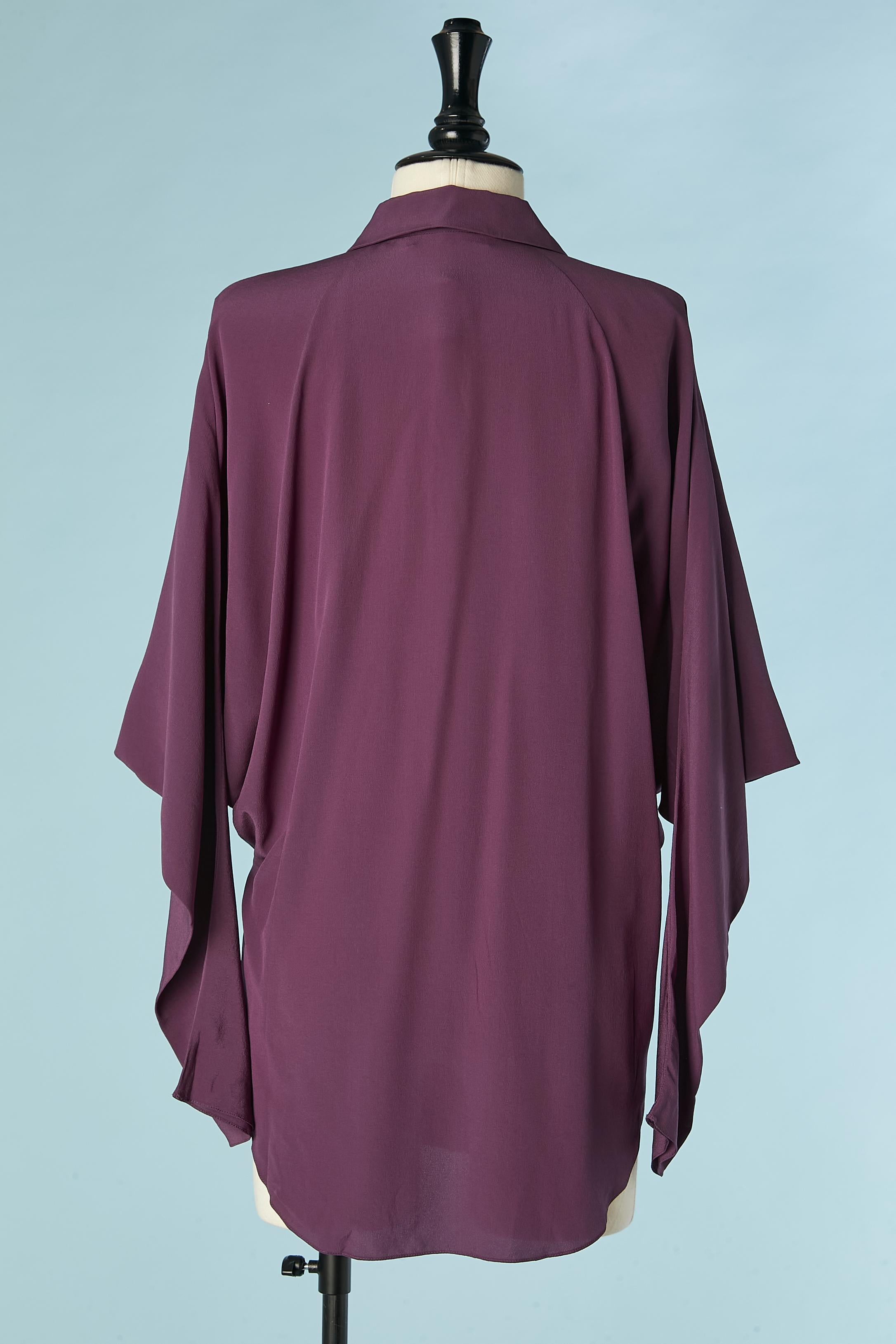Purple silk shirt with bat sleeves Chloé  For Sale 1