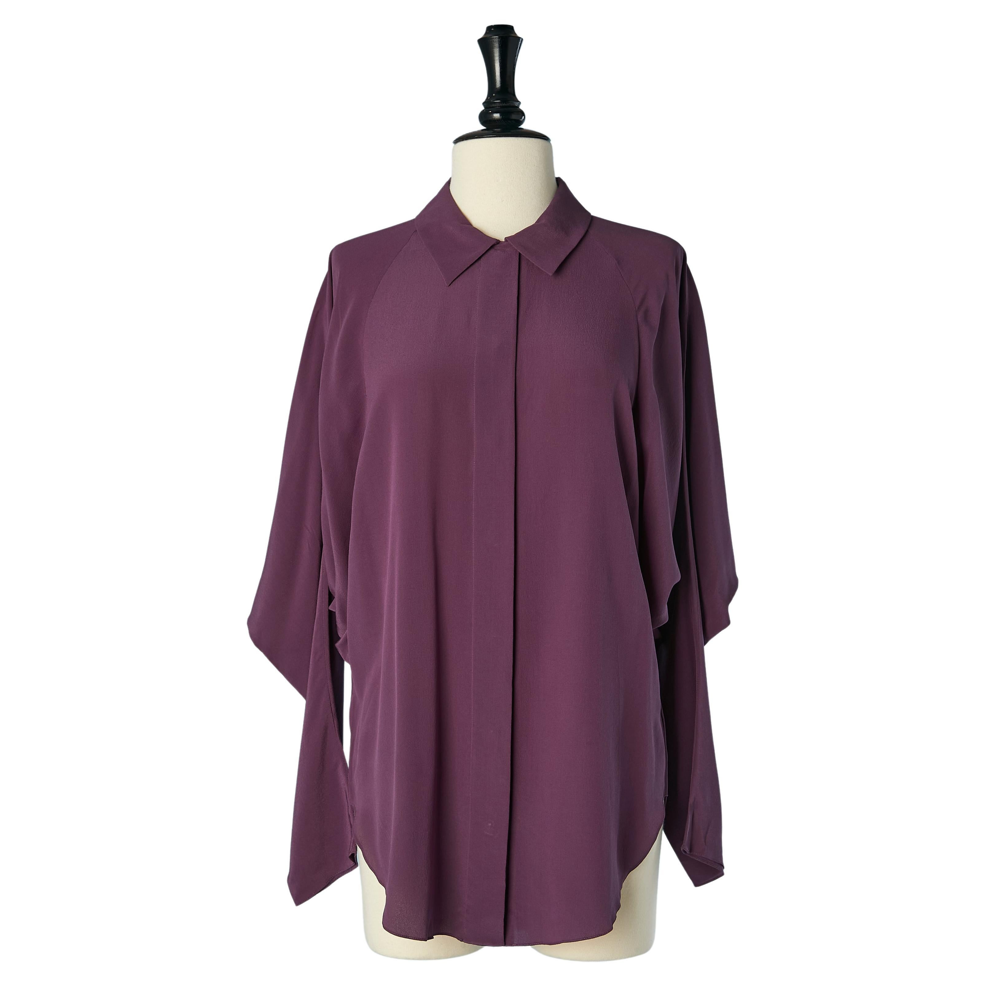 Purple silk shirt with bat sleeves Chloé  For Sale