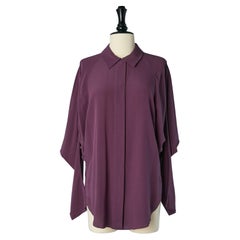 Chemise en soie violette à manches chauve-souris Chloé 