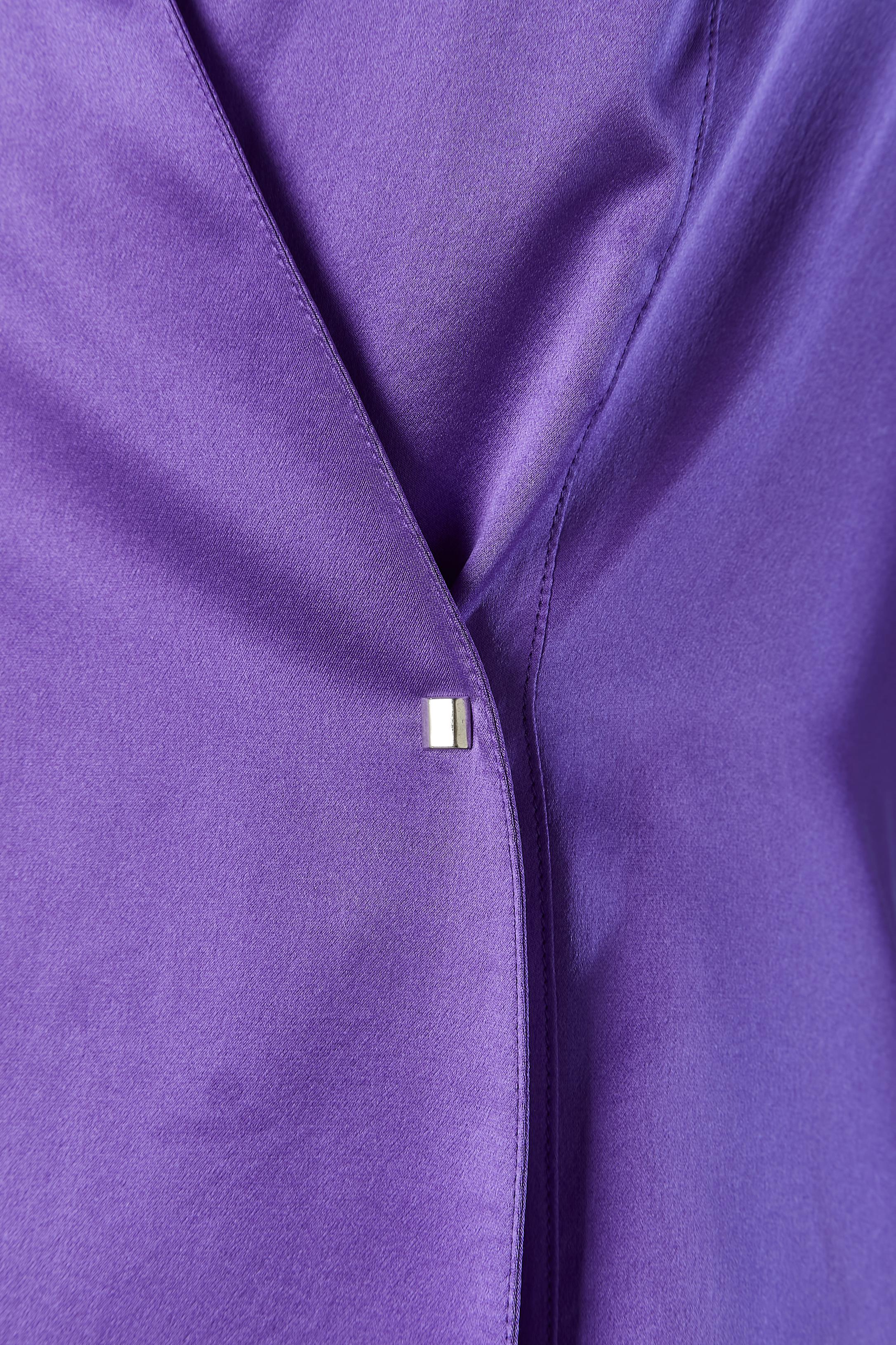 Women's Purple silk wrap shirt Thierry Mugler Couture NEW For Sale