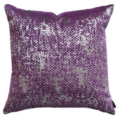 Purple & Silver throw pillow in imported velvets- Purple Corals- by Mar de Doce