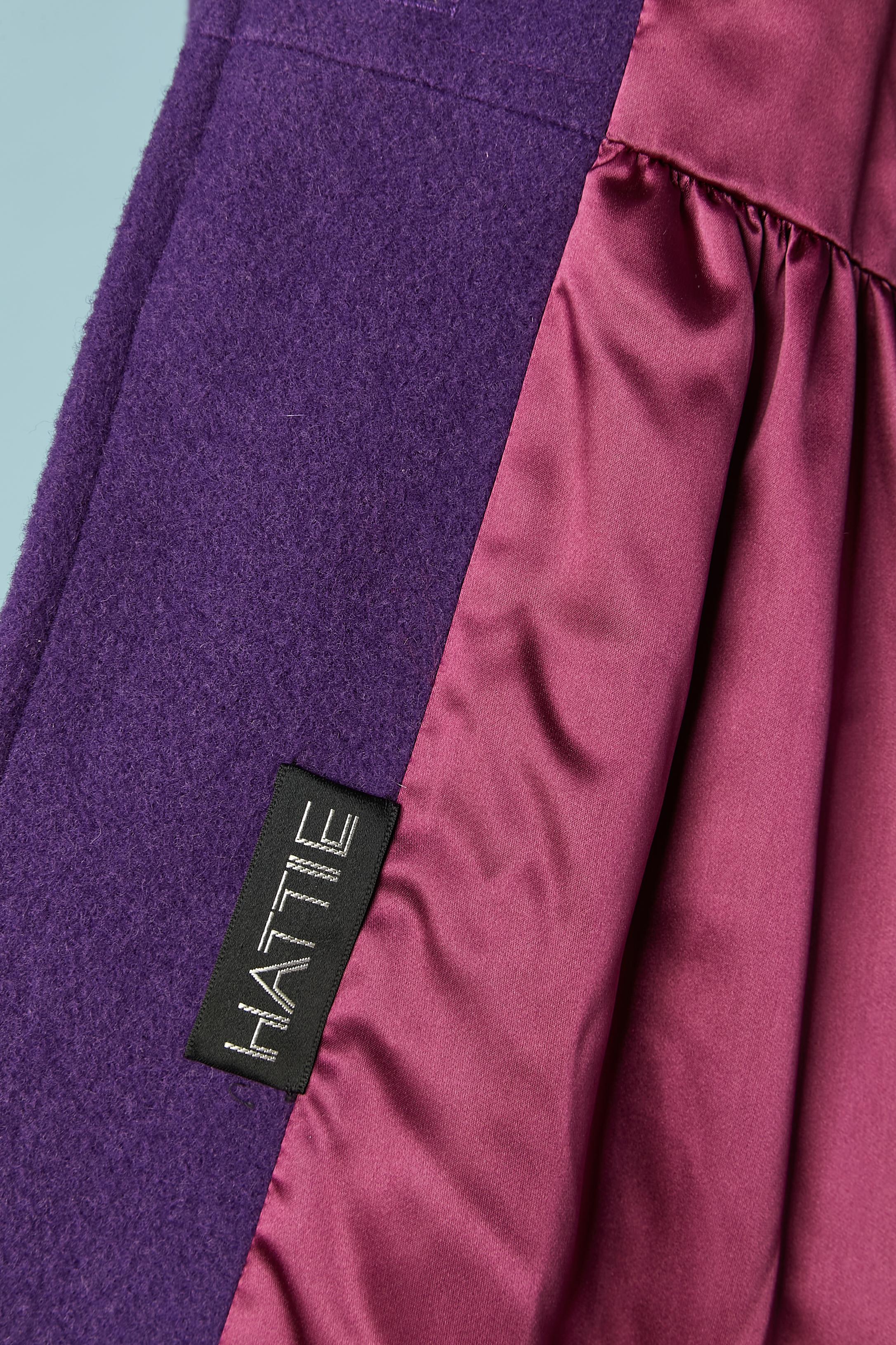 Cappotto monopetto viola con bottoni neri Saint Laurent Rive Gauche anni '70 in vendita 2