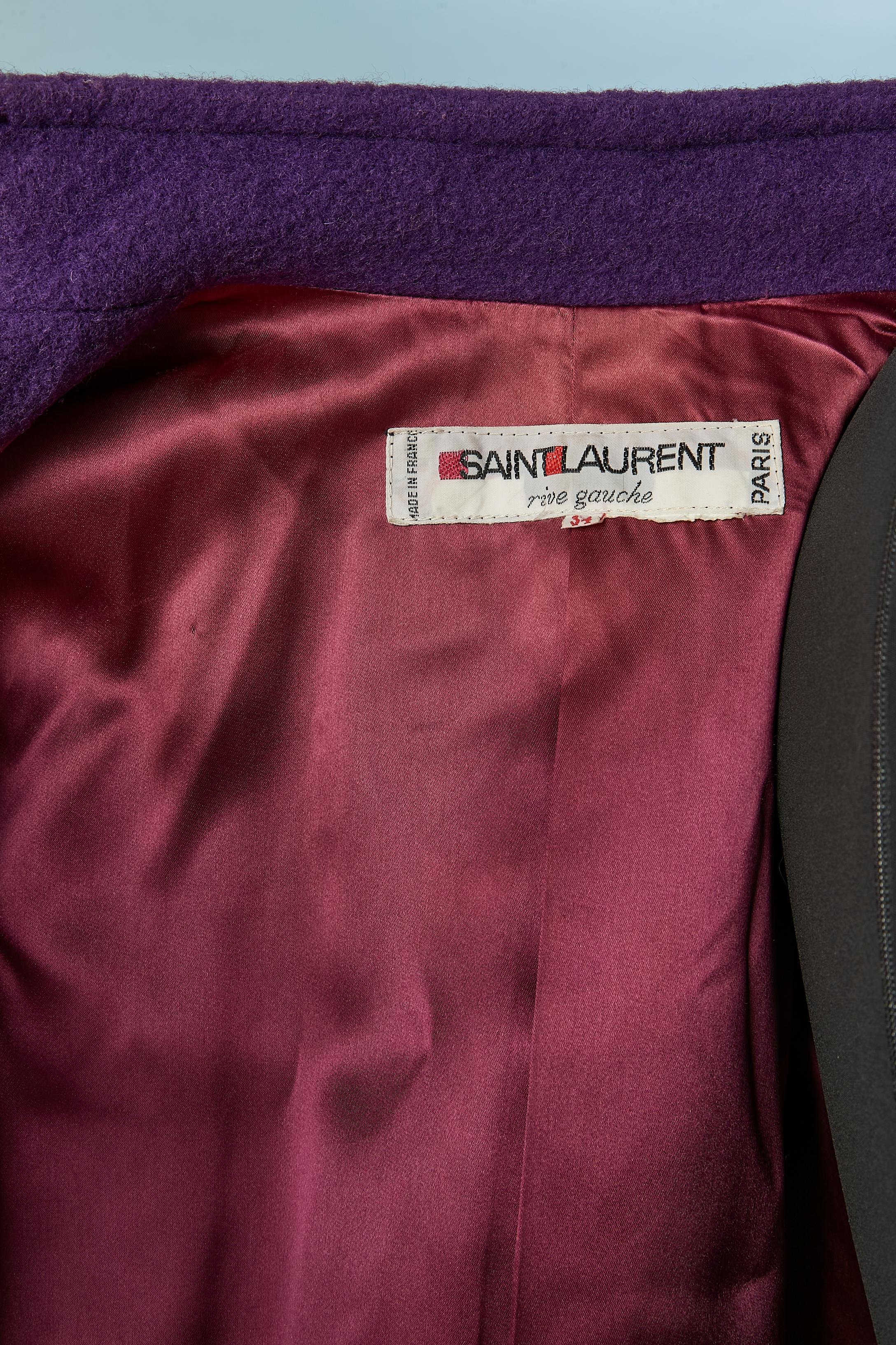 Cappotto monopetto viola con bottoni neri Saint Laurent Rive Gauche anni '70 in vendita 3