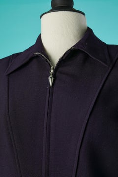 Purple skirt suit with zip closure middle front MUGLER  Circa 2000