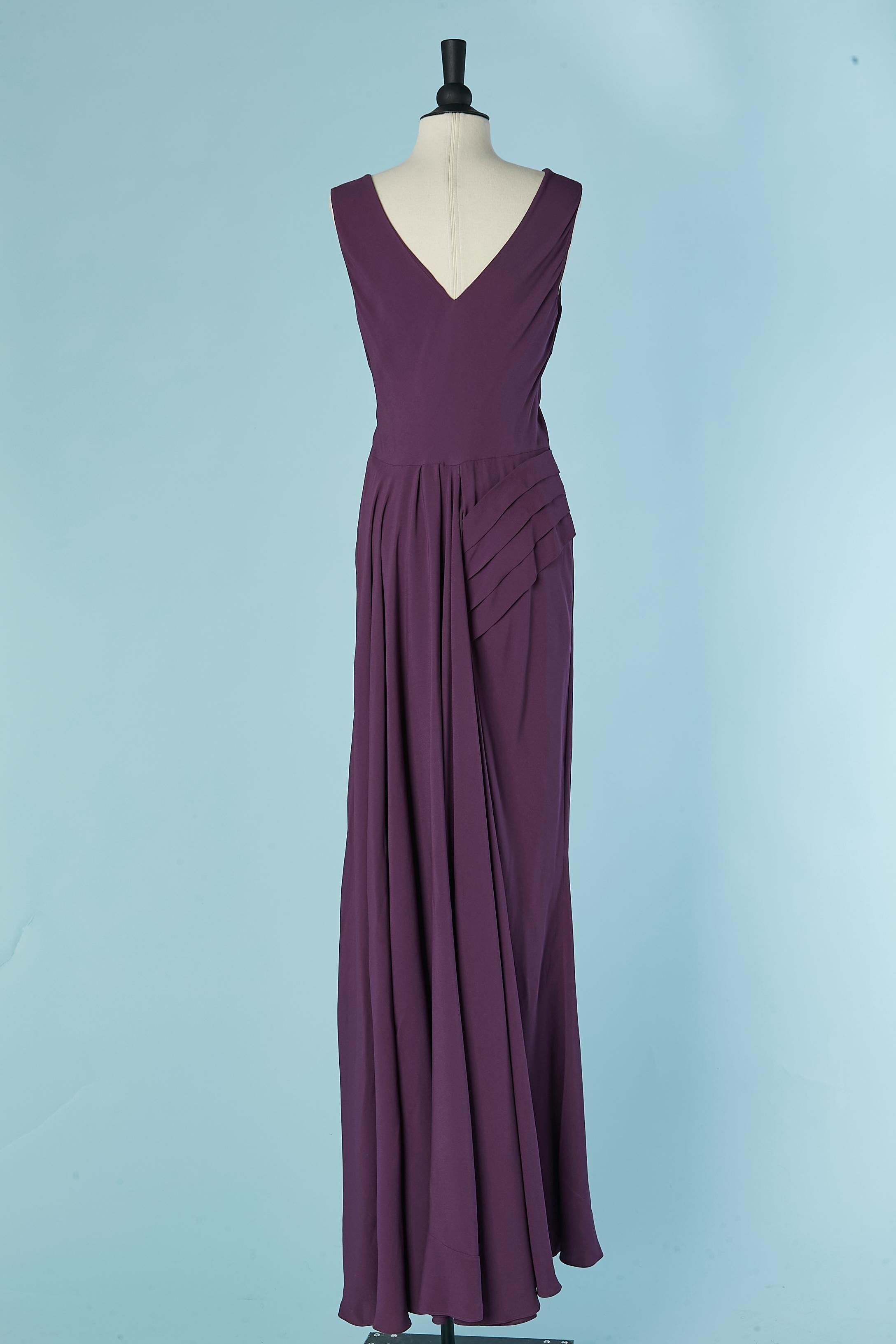 Robe de soirée sans manches de couleur violette avec plis dans le dos  Christian Dior Pour femmes en vente