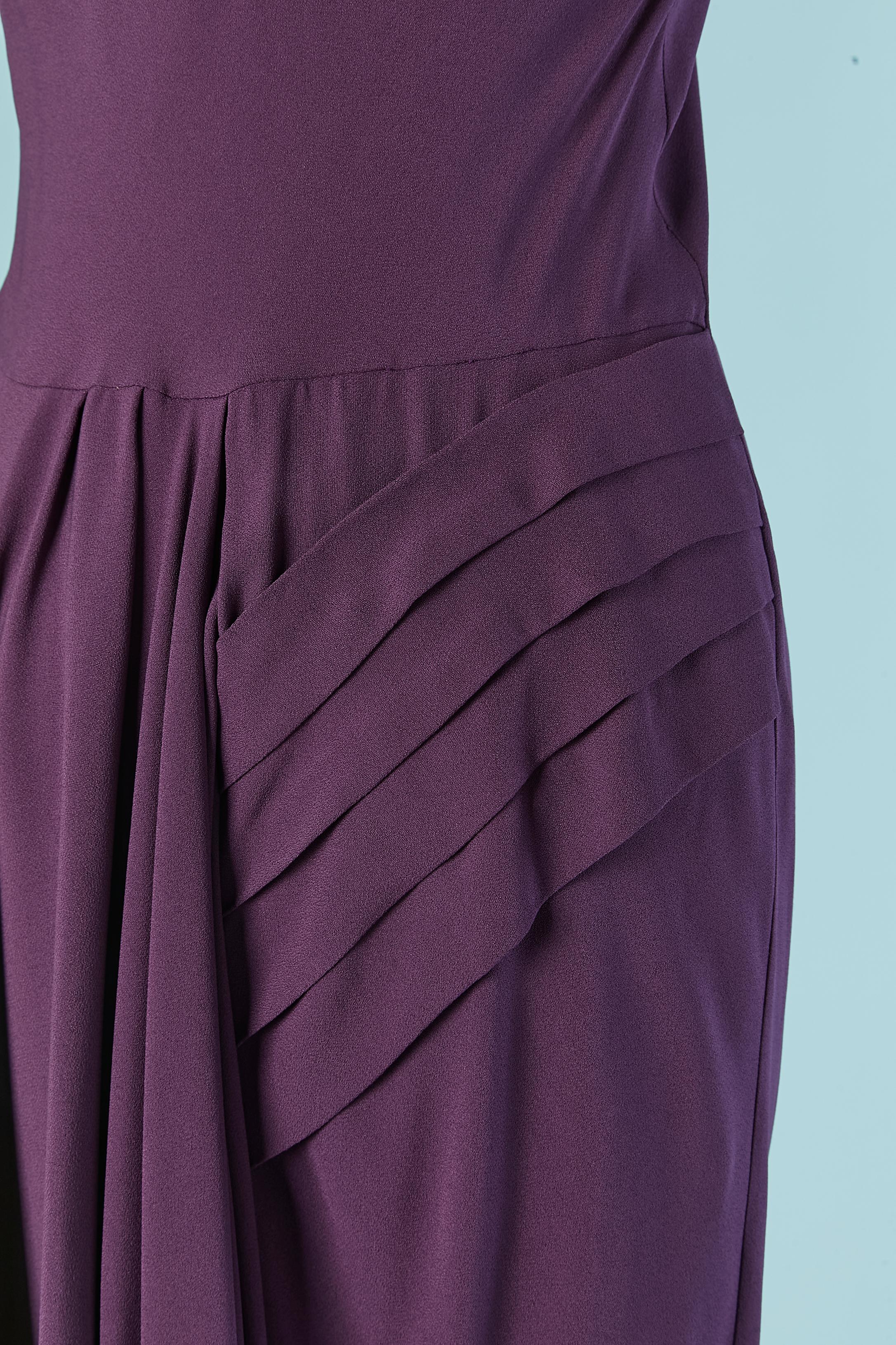 Robe de soirée sans manches de couleur violette avec plis dans le dos  Christian Dior en vente 1
