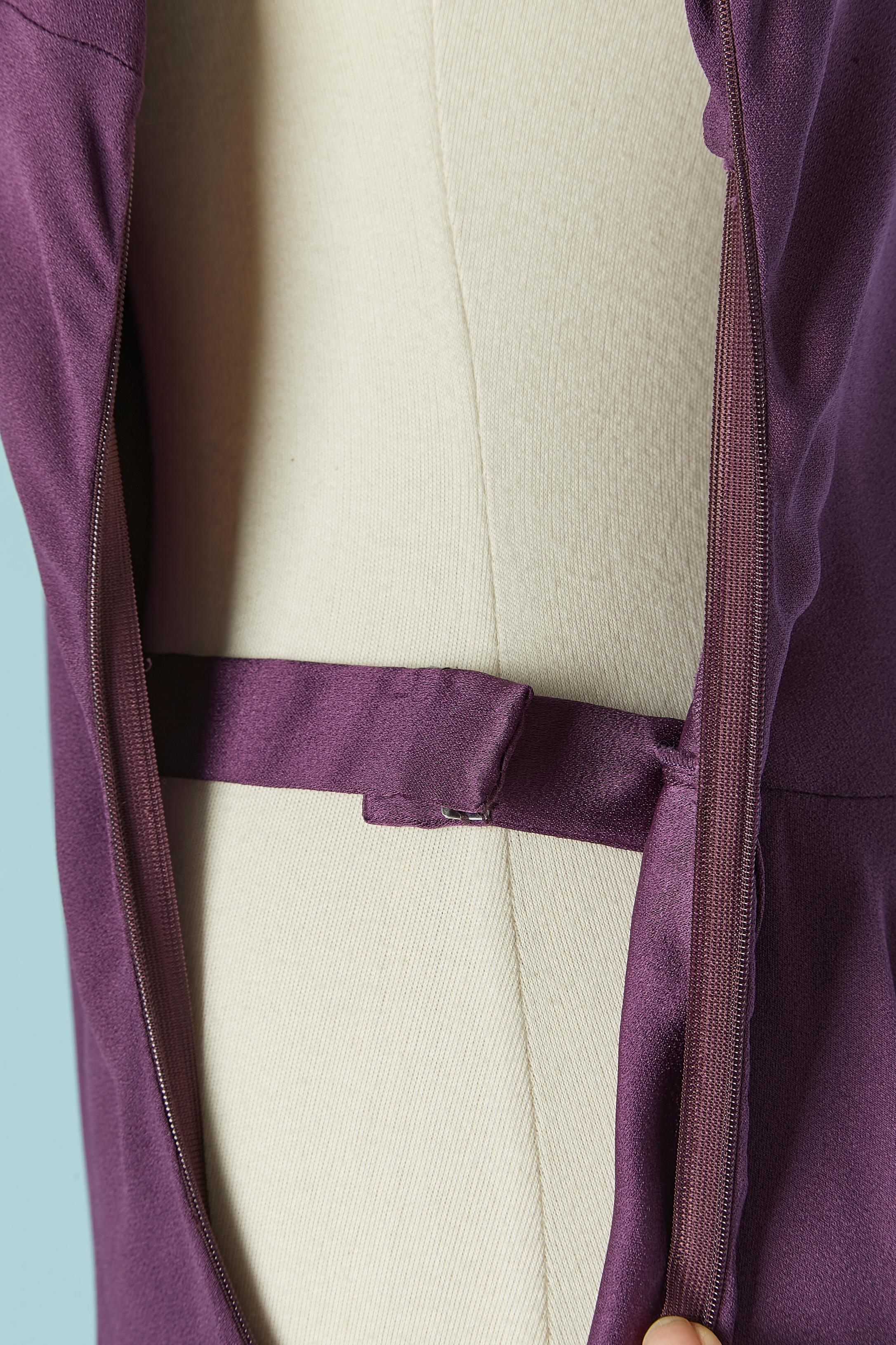 Robe de soirée sans manches de couleur violette avec plis dans le dos  Christian Dior en vente 2