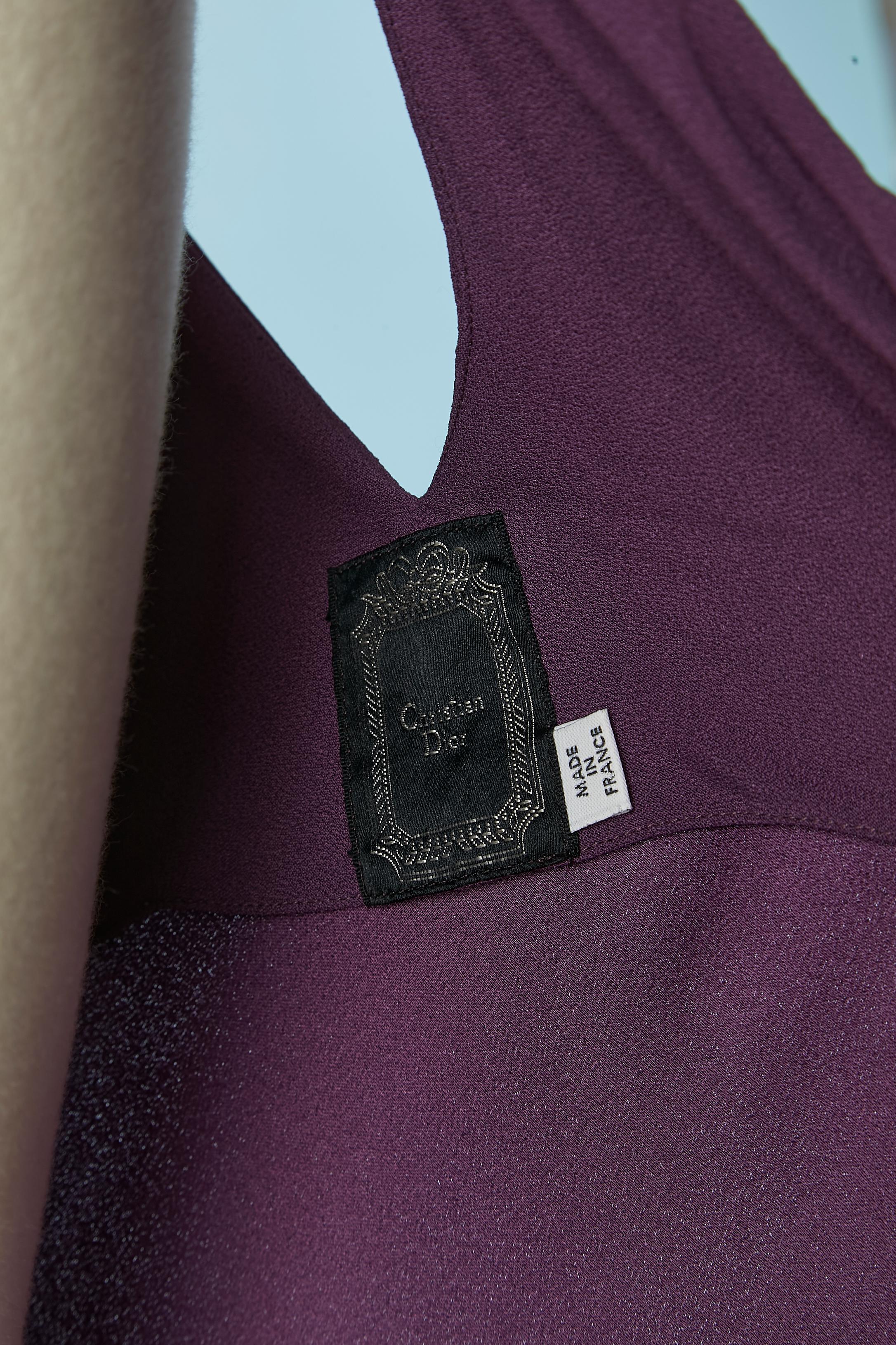 Robe de soirée sans manches de couleur violette avec plis dans le dos  Christian Dior en vente 3