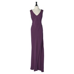 Purple sleeveless evening dress with pleats on the back  Christian Dior