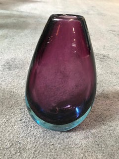 Vase en verre Sommerso violet attribué à Flavio Poli