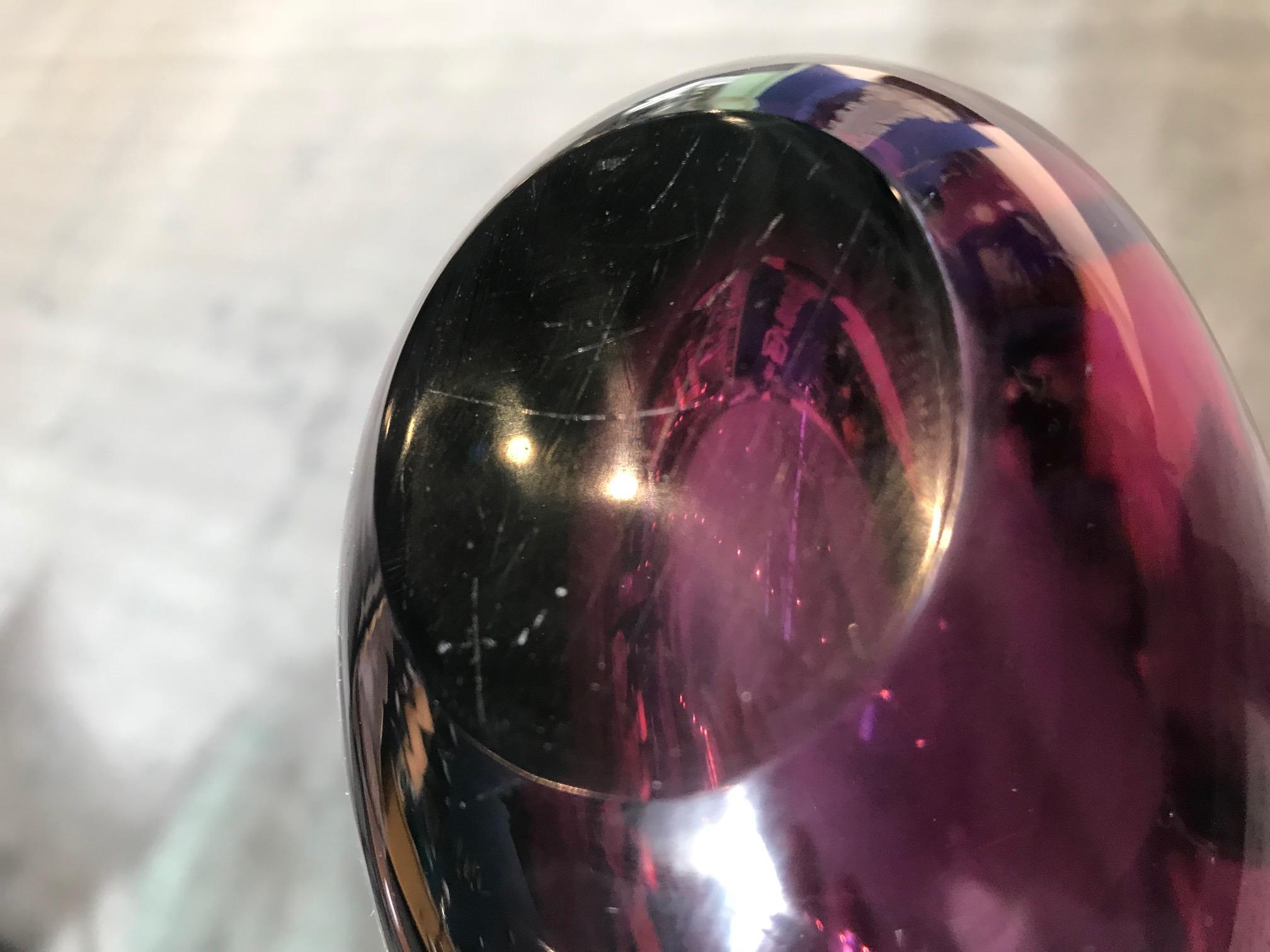 Vetro Vaso di vetro Sommerso viola attribuito a Flavio Poli in vendita