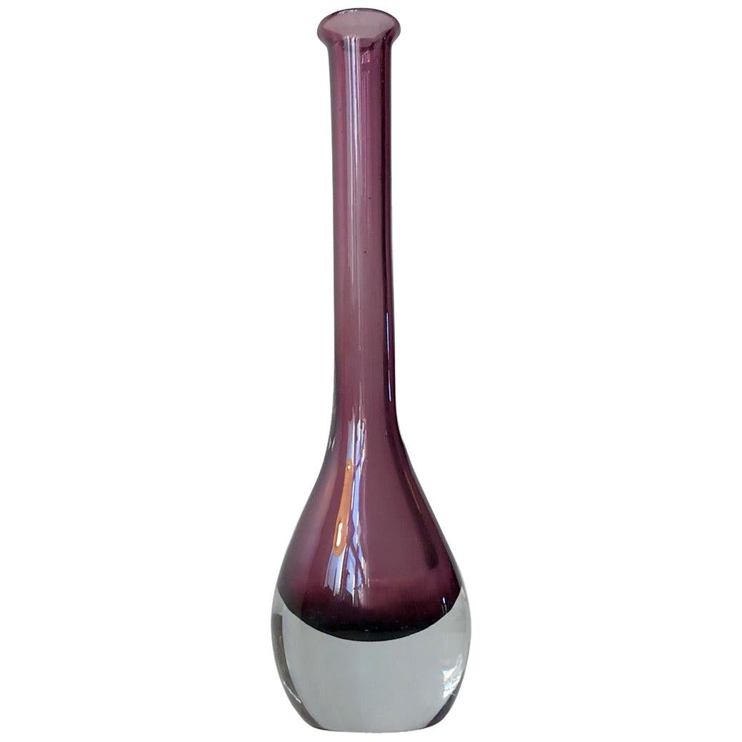 Purple Sommerso Glass Vase by Gunnar Nylund for Strömberg, Sweden, 1950s