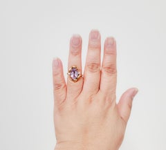 Purple Spinel and Diamond Cocktail Ring in 18k Yellow Gold