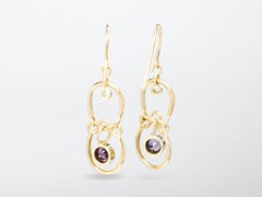 Purple Spinel and Diamond Drop Earrings