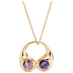 Purple Spinel and Gold Necklace