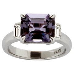 Purple Spinel, Diamond and Platinum Ring