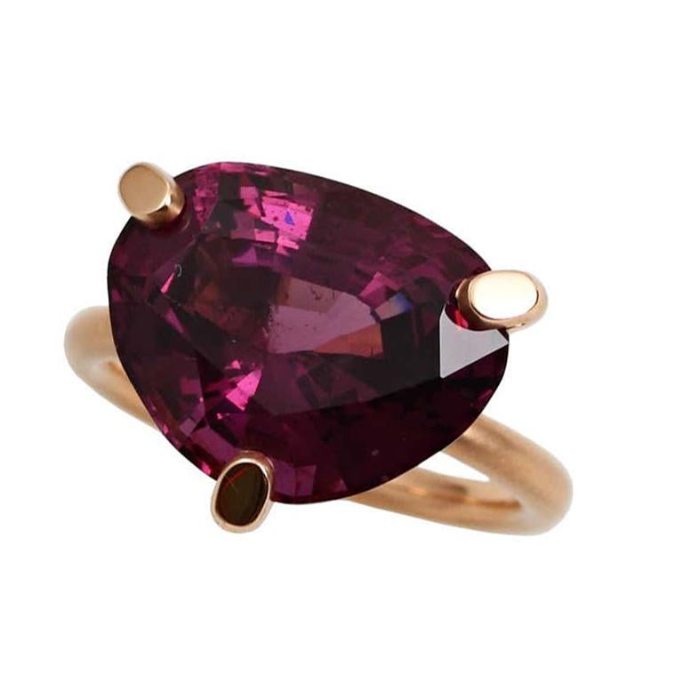 Contemporary Purple Spinel Gold Ring