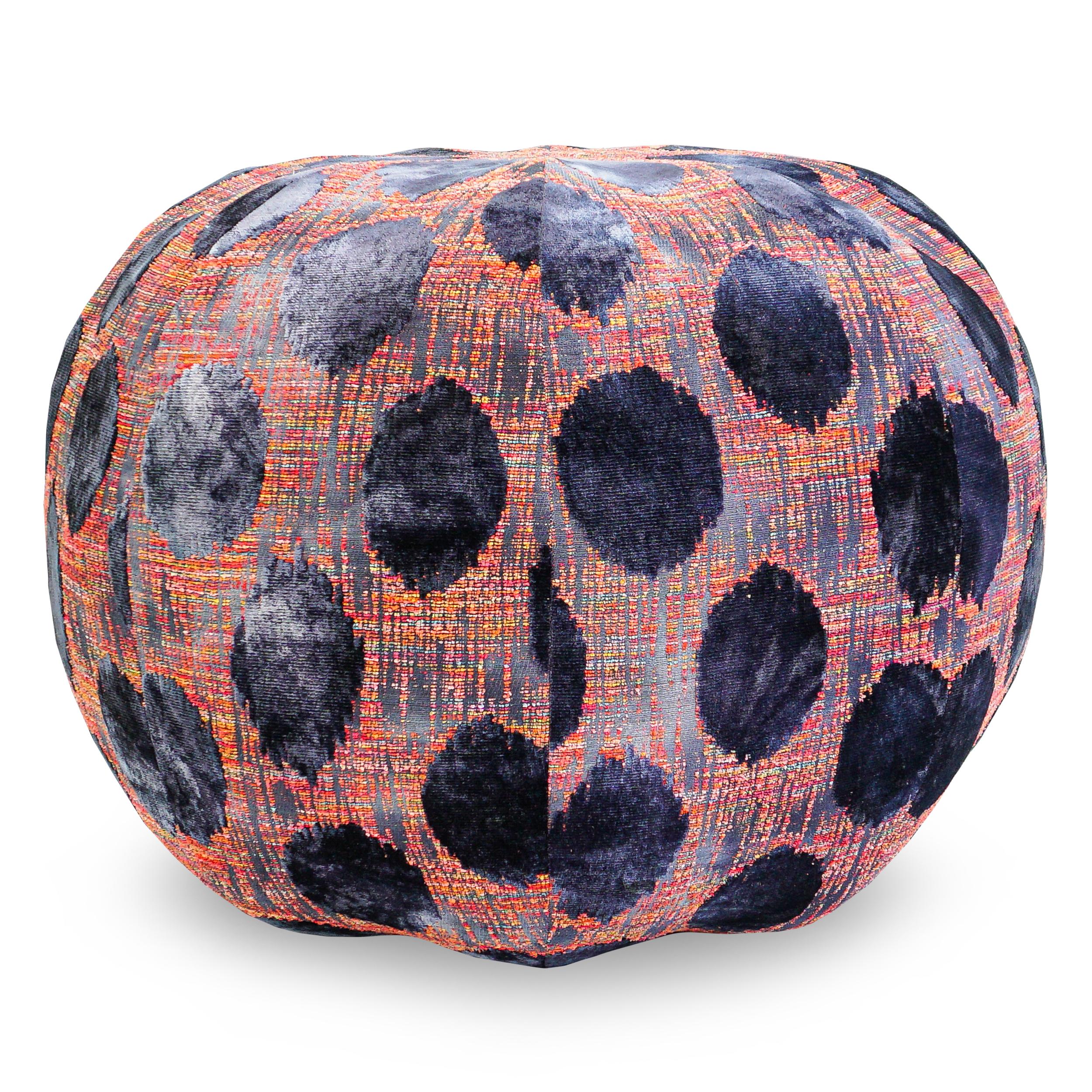 Modern Purple Spotted Pouf Ottoman For Sale