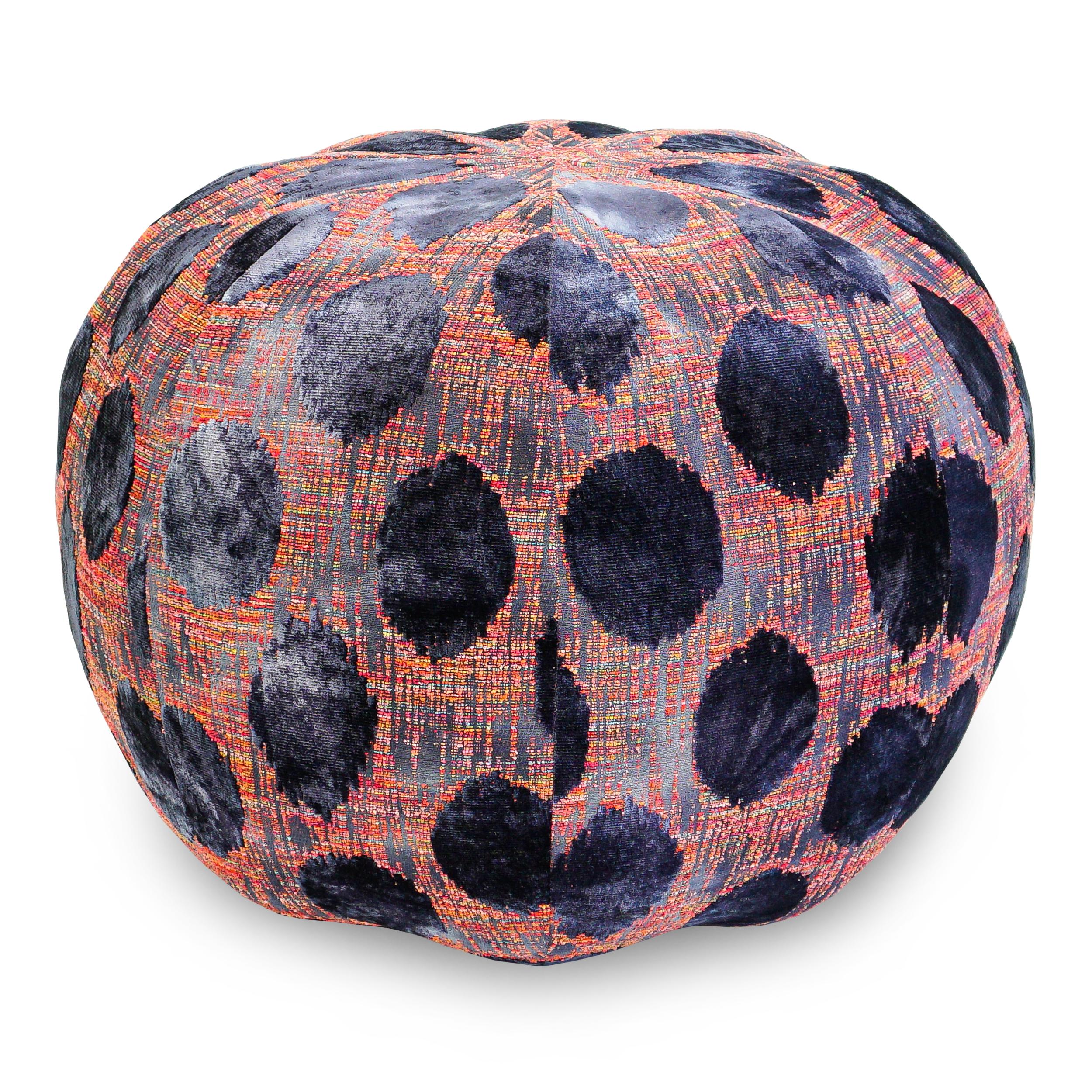 American Purple Spotted Pouf Ottoman For Sale