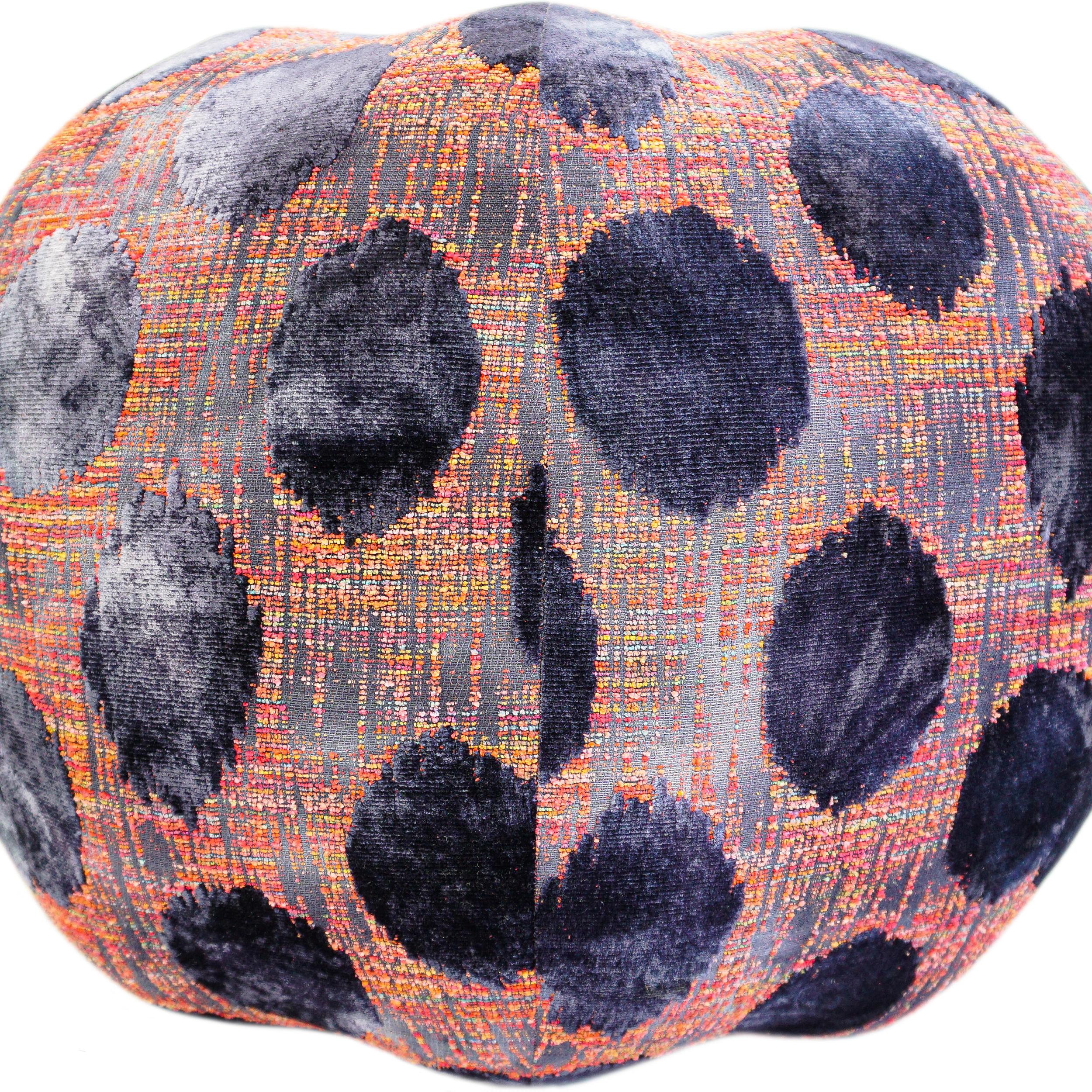 Contemporary Purple Spotted Pouf Ottoman For Sale