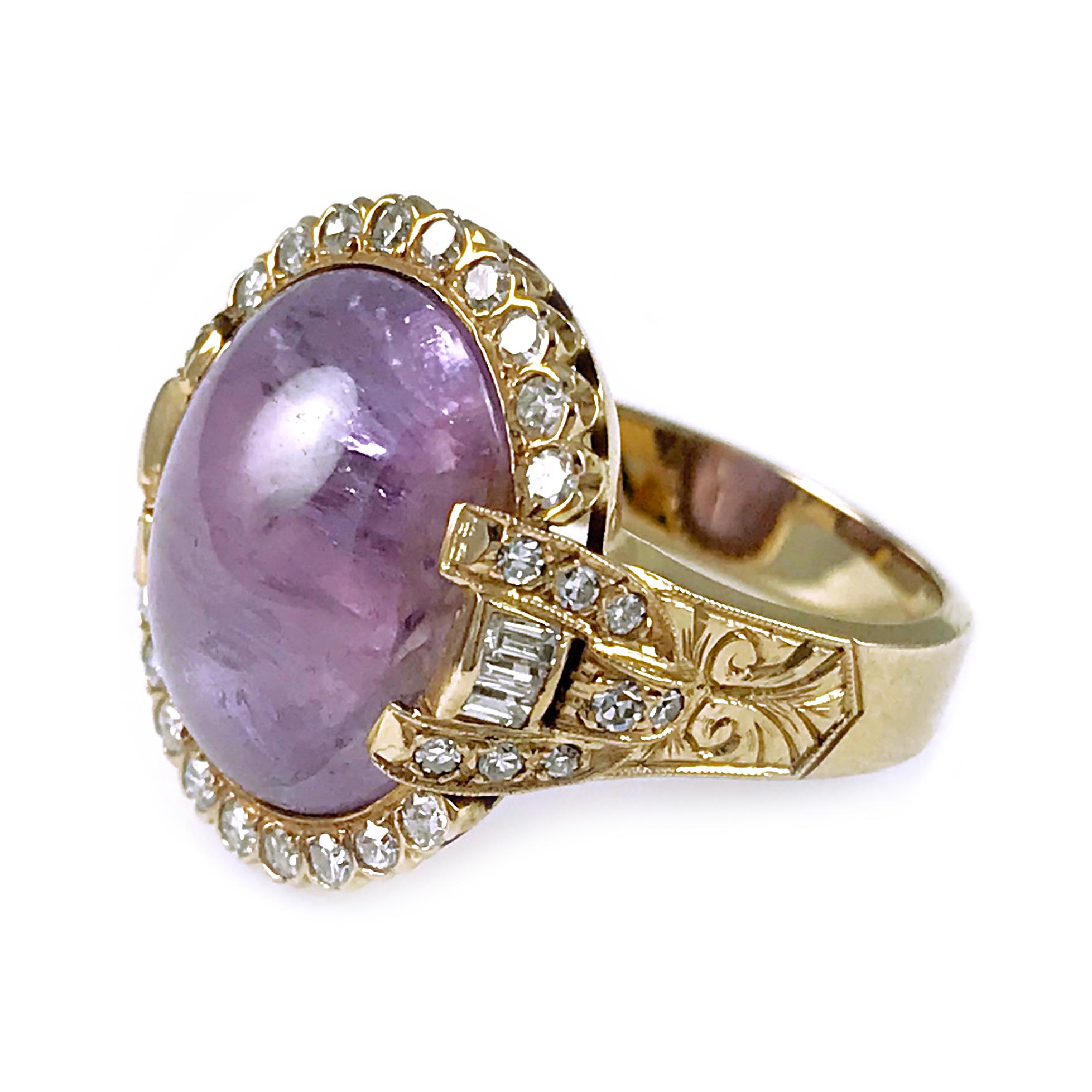 lavender star sapphire ring