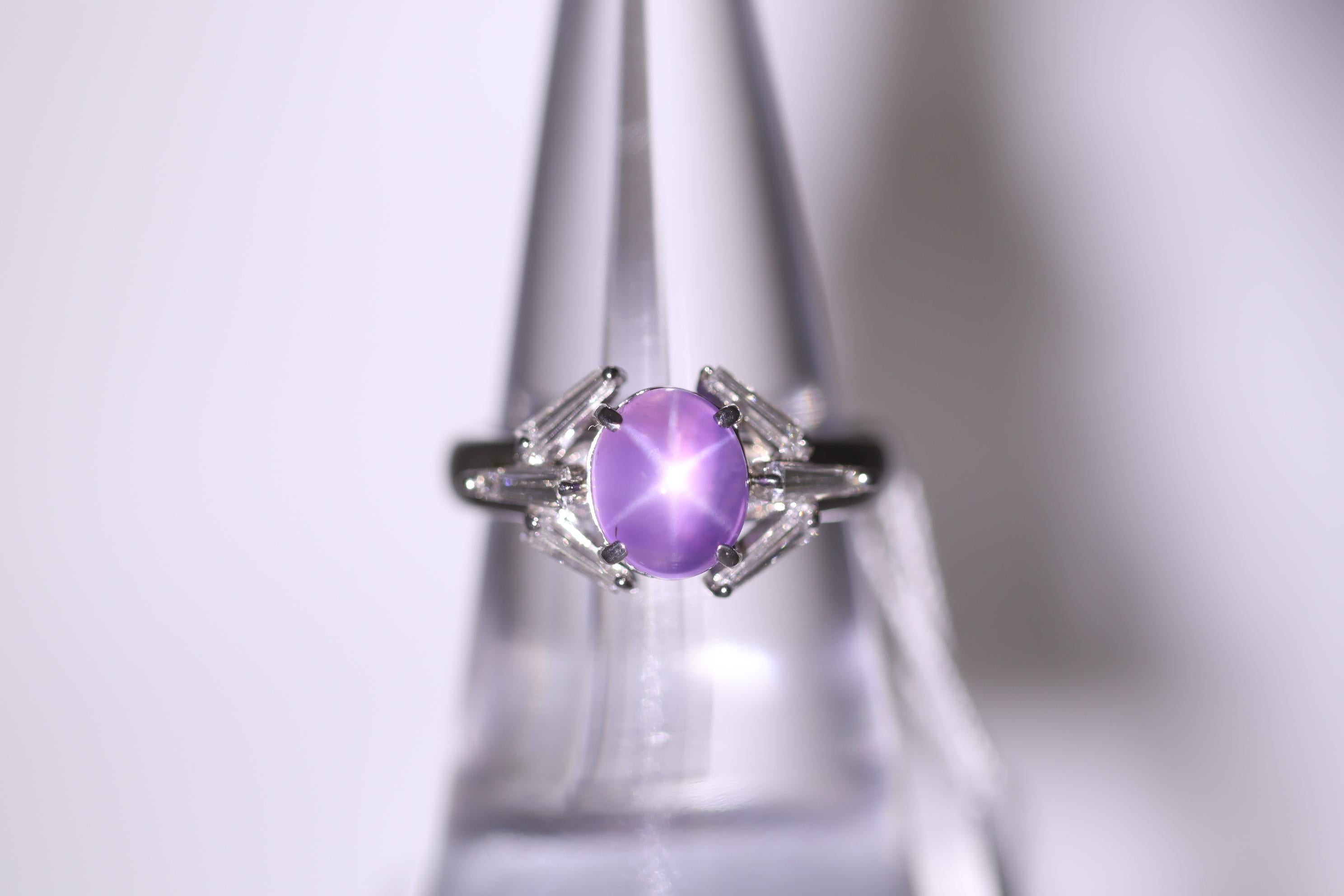 purple star sapphire ring