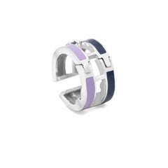 Lila gestreifter Manschettenknöpfe-Ohrring mit Amethyst