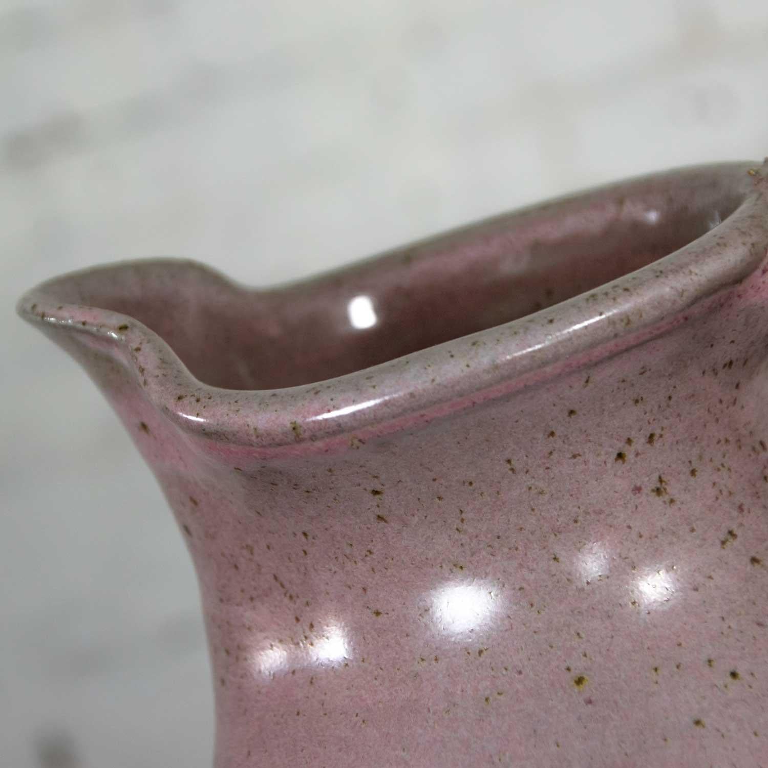 20th Century Purple Studio Pottery Ceramic Handmade Hot Chocolate Set 1 Pitcher & 4 Cups For Sale