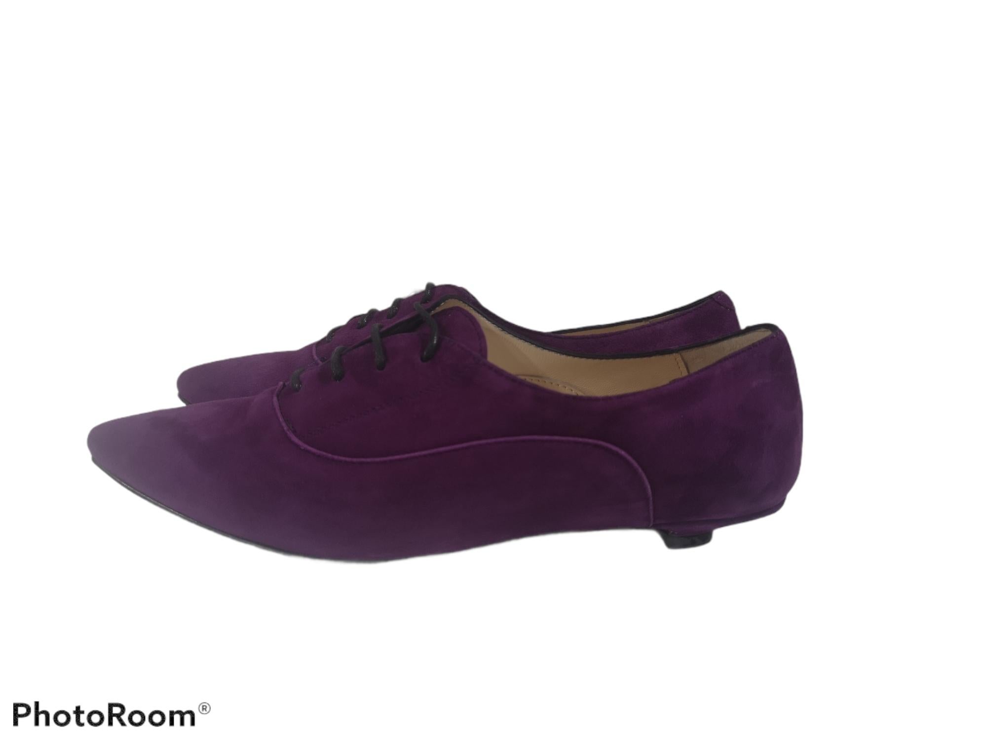 Black Purple suede ankle boot NWOT