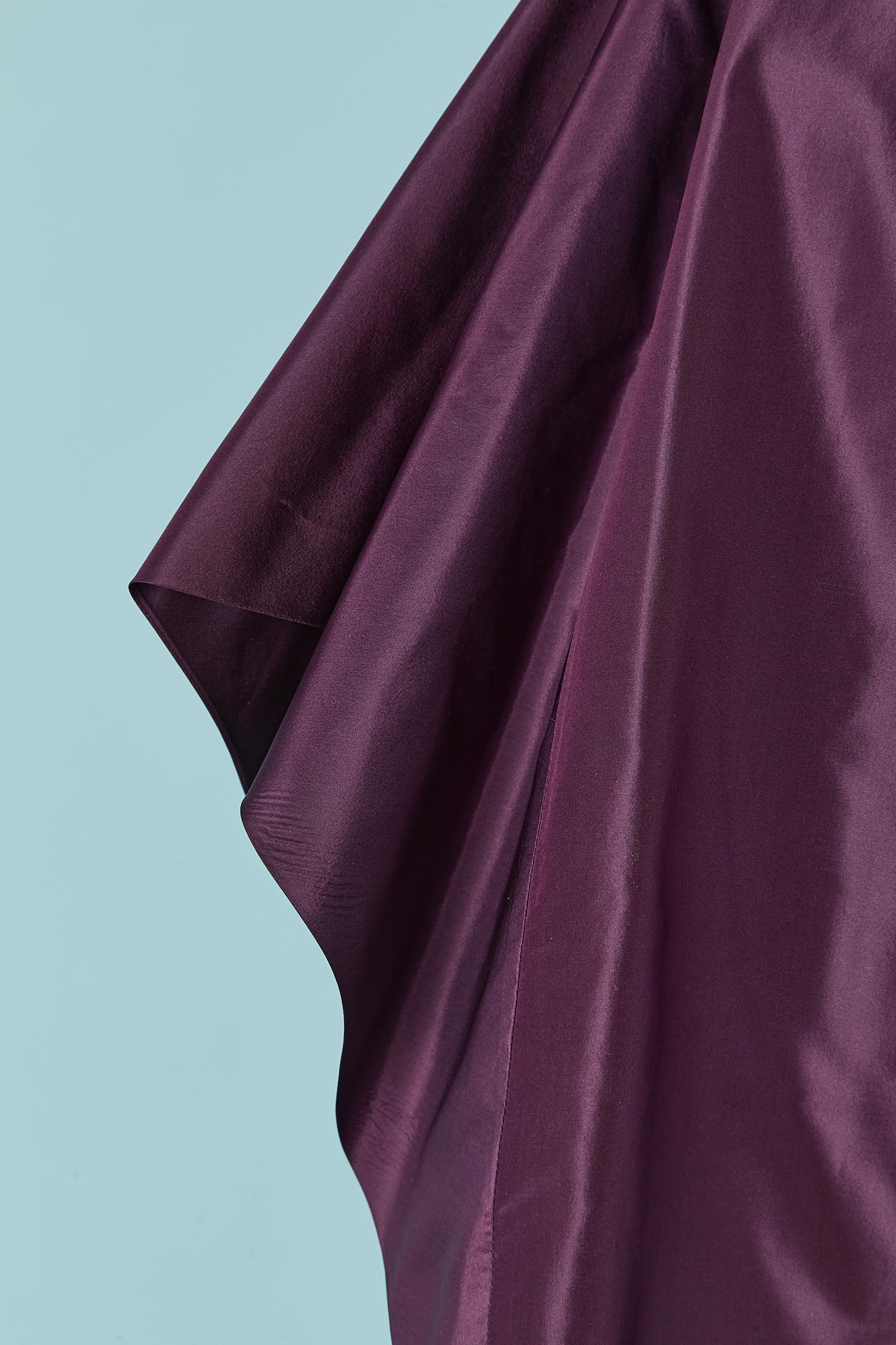 Vestido bustier de cóctel de tafetán morado con falda de seda rosa Lanvin Años 90 Negro en venta