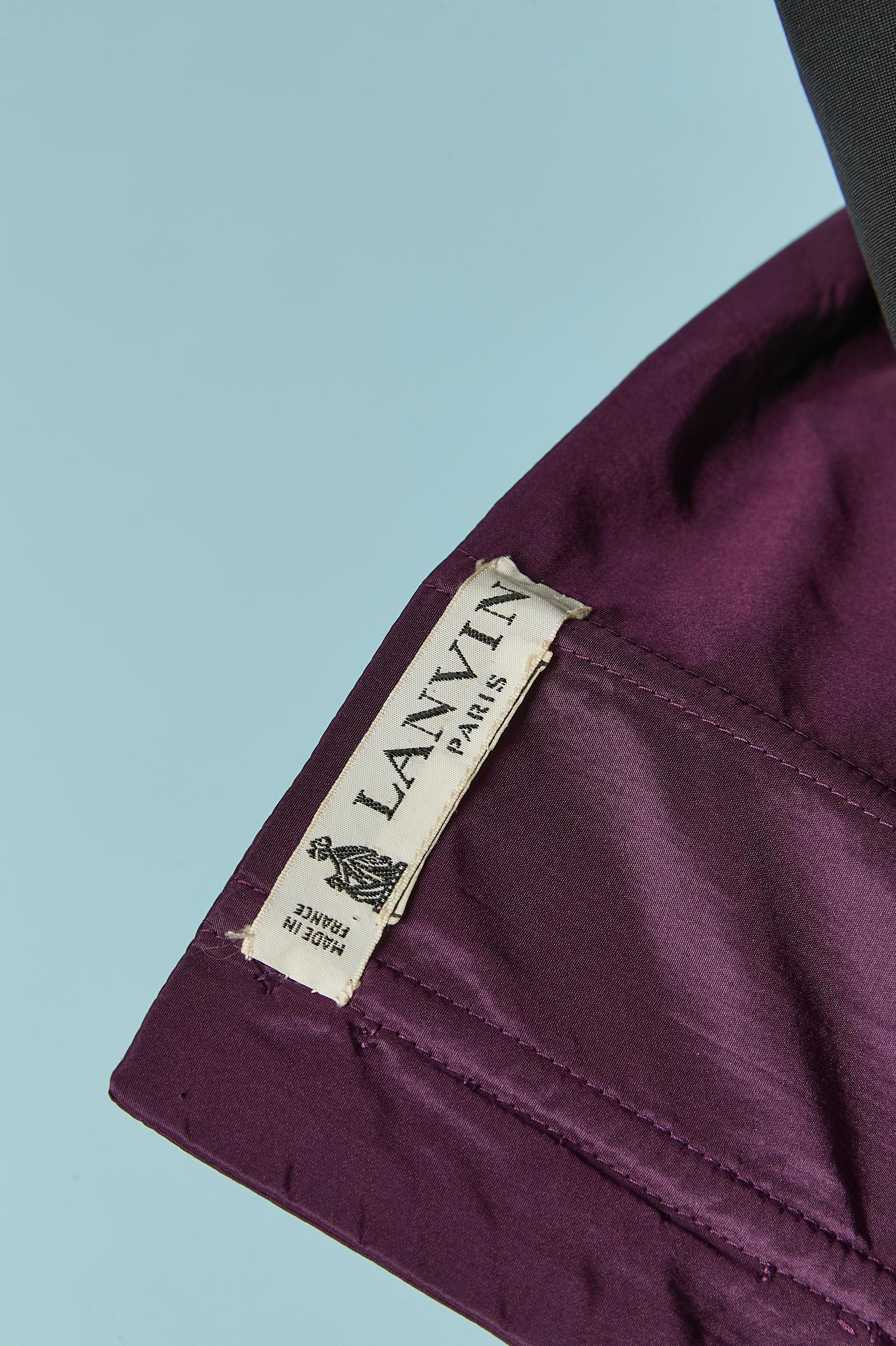 Vestido bustier de cóctel de tafetán morado con falda de seda rosa Lanvin Años 90 en venta 2