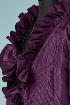 Purple taffetas quilted jacket with ruffle edge GUY LAROCHE