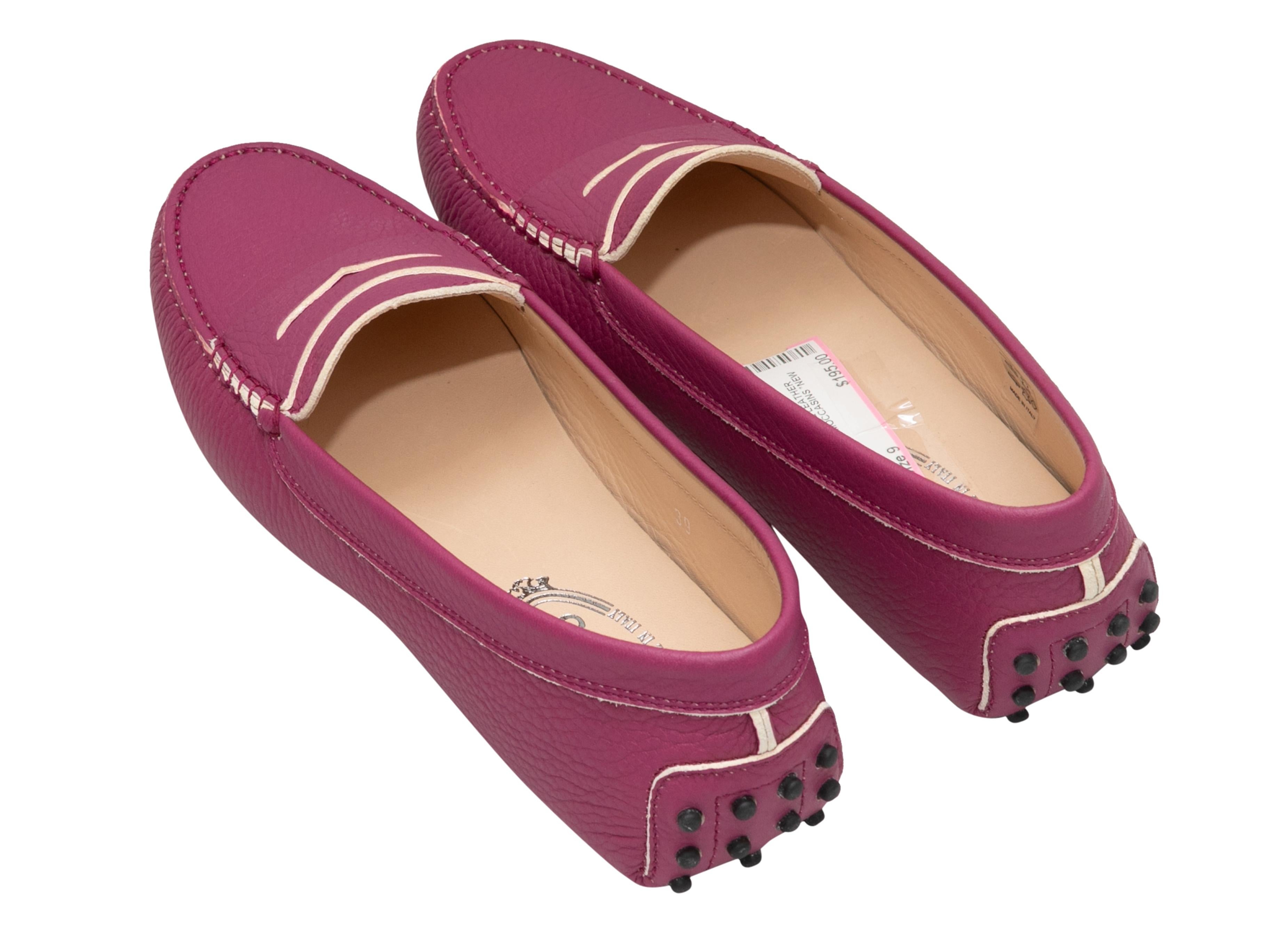Women's Purple Tod's Leather Driving Loafers Size 39