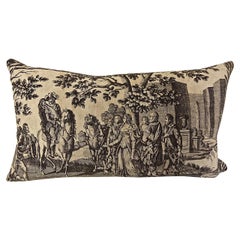 Purple Toile De Nantes Henri IV Cotton Pillow, French, circa 1805