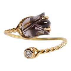 Purple Tourmaline and Diamond You and Me Ring Created by Marion Jeantet