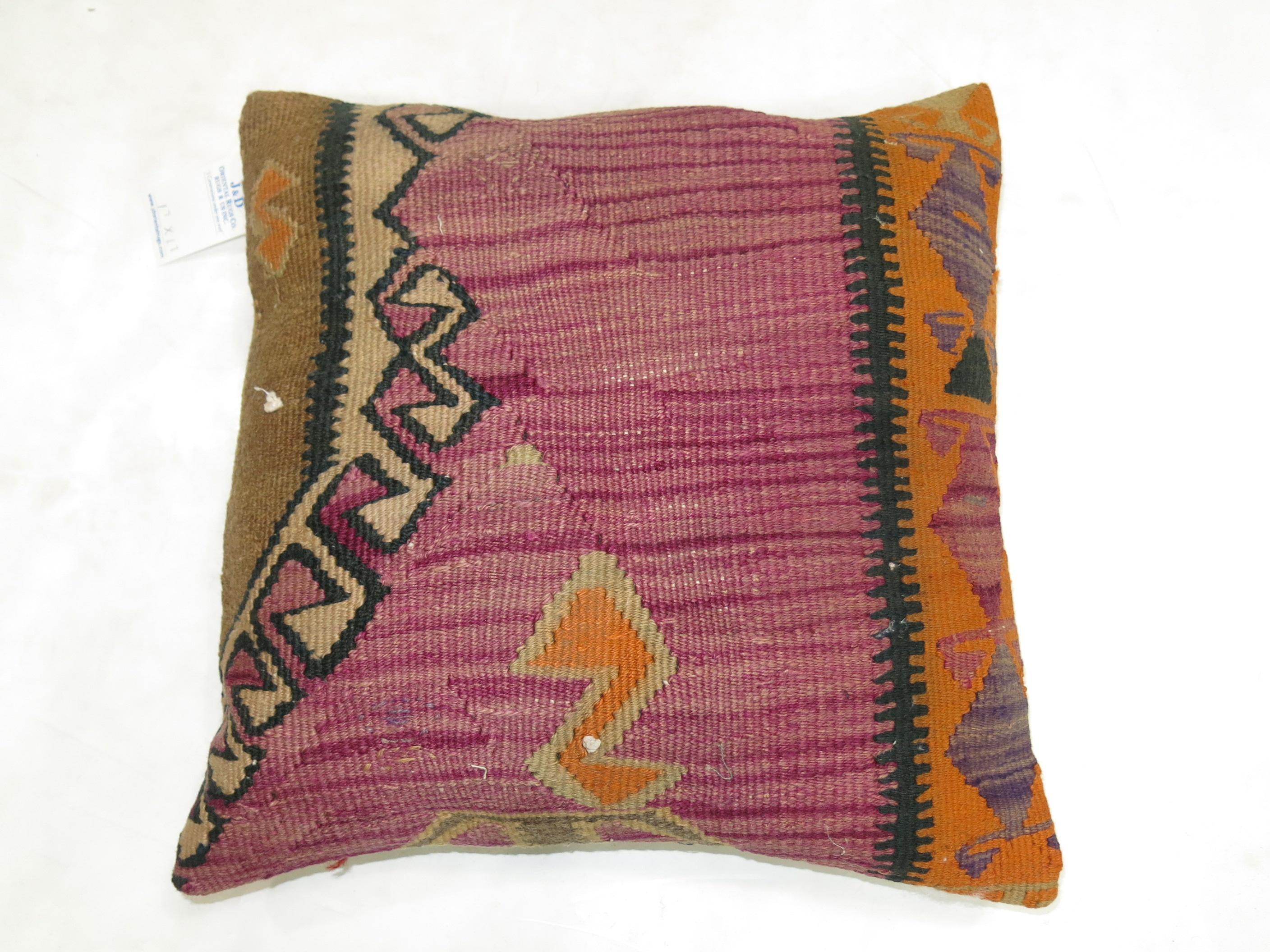 Pillow made from a vintage Turkish Kilim flat-weave. 19