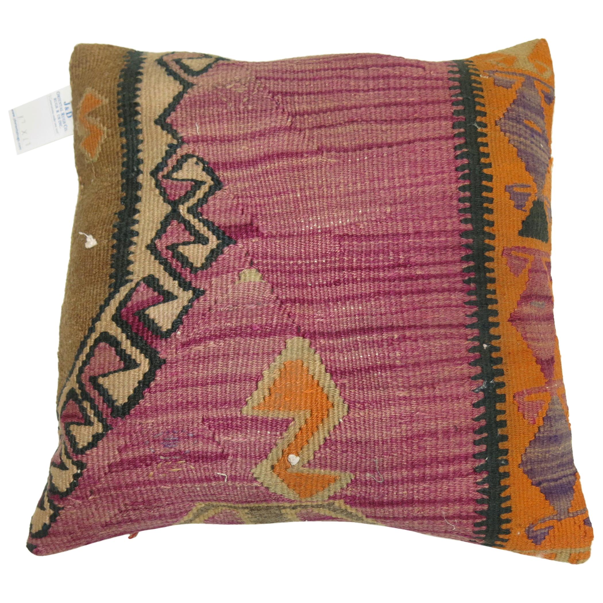 Purple Tribal Kilim Pillow For Sale