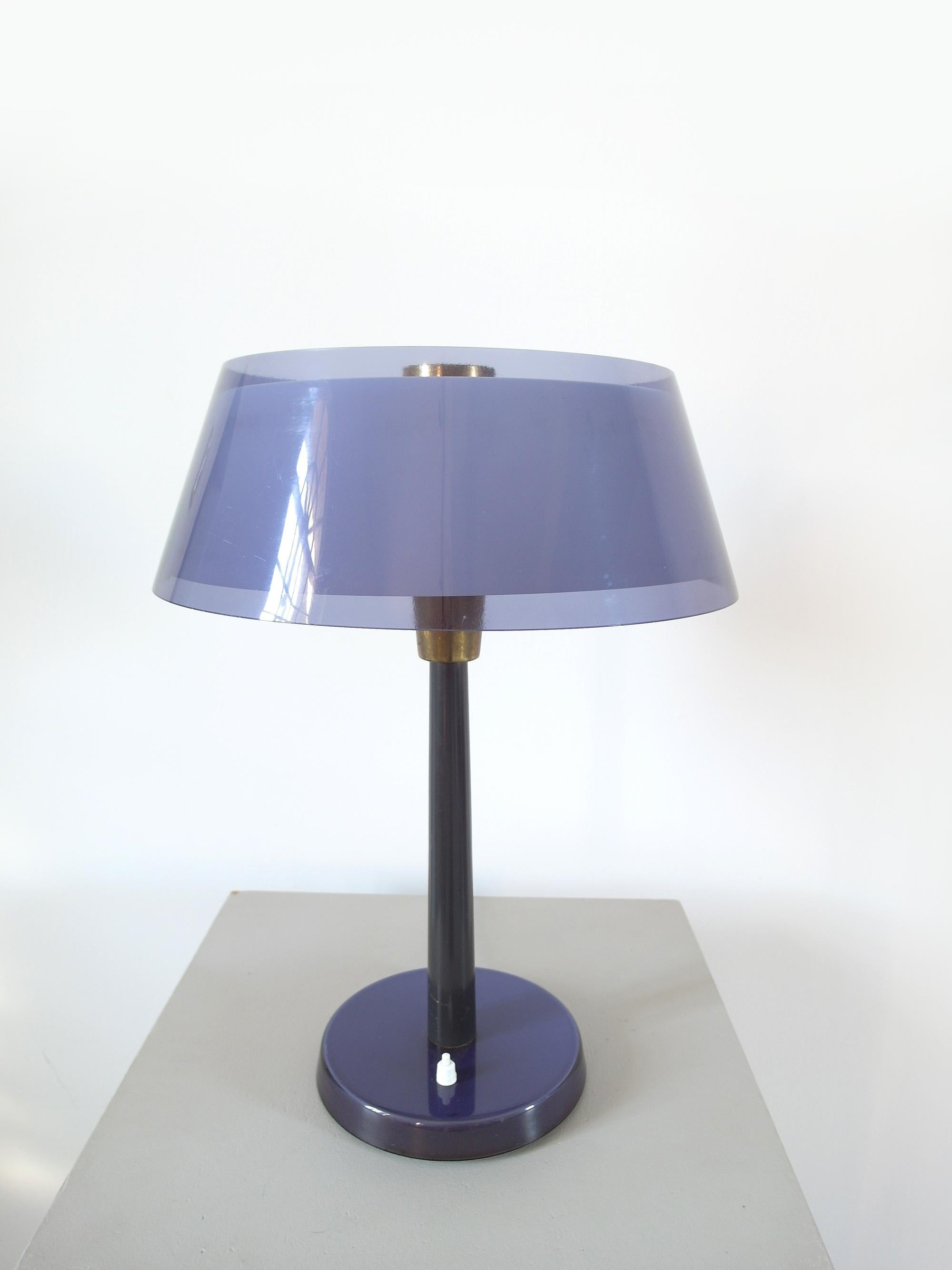 Scandinavian Modern Purple Tuomas Table Light in by Yki Nummi for Stockmann-Orno, Finland, 1950s For Sale