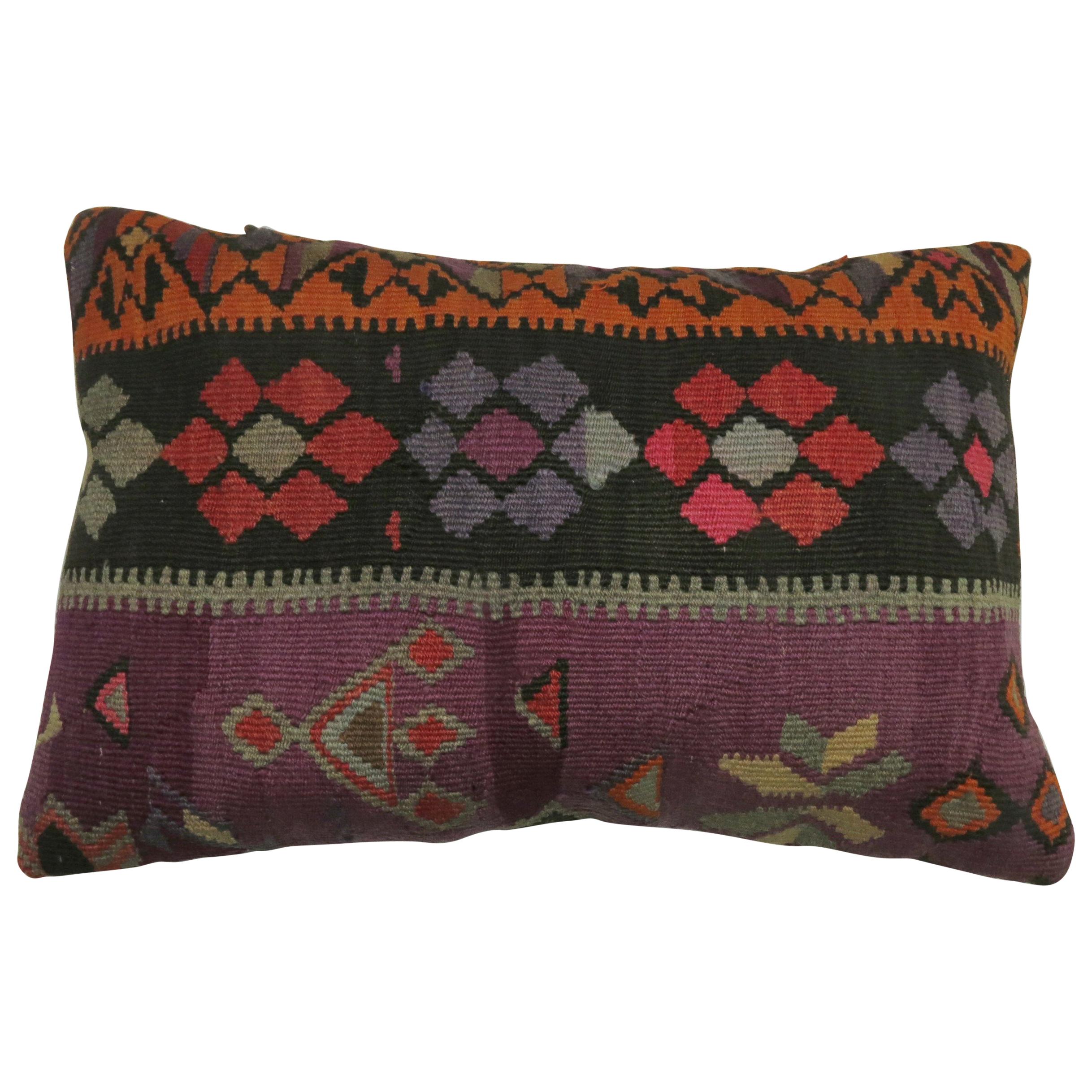 Purple Turkish Kilim Pillow For Sale