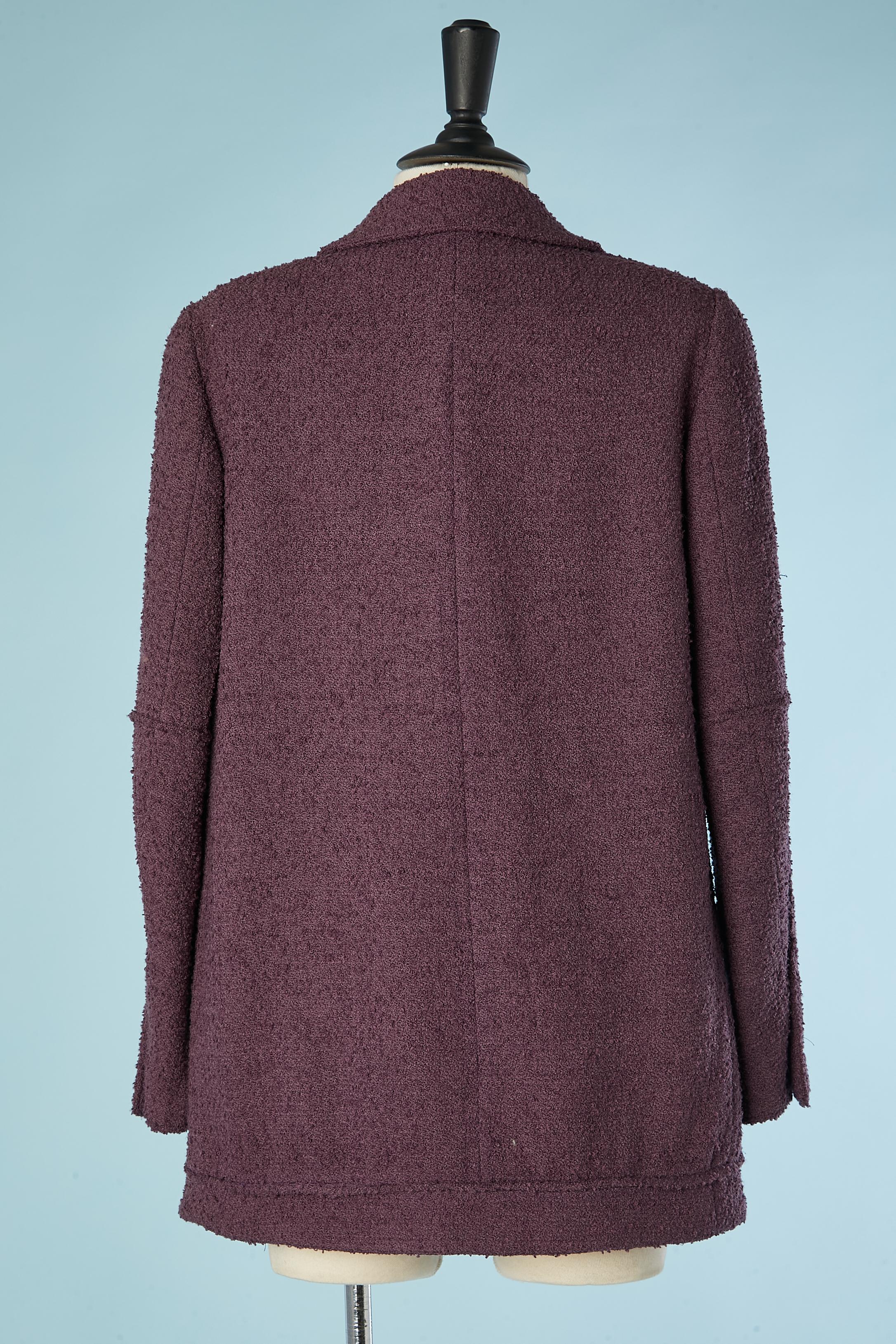 Veste à simple boutonnage en tweed violet Chanel Boutique  en vente 1