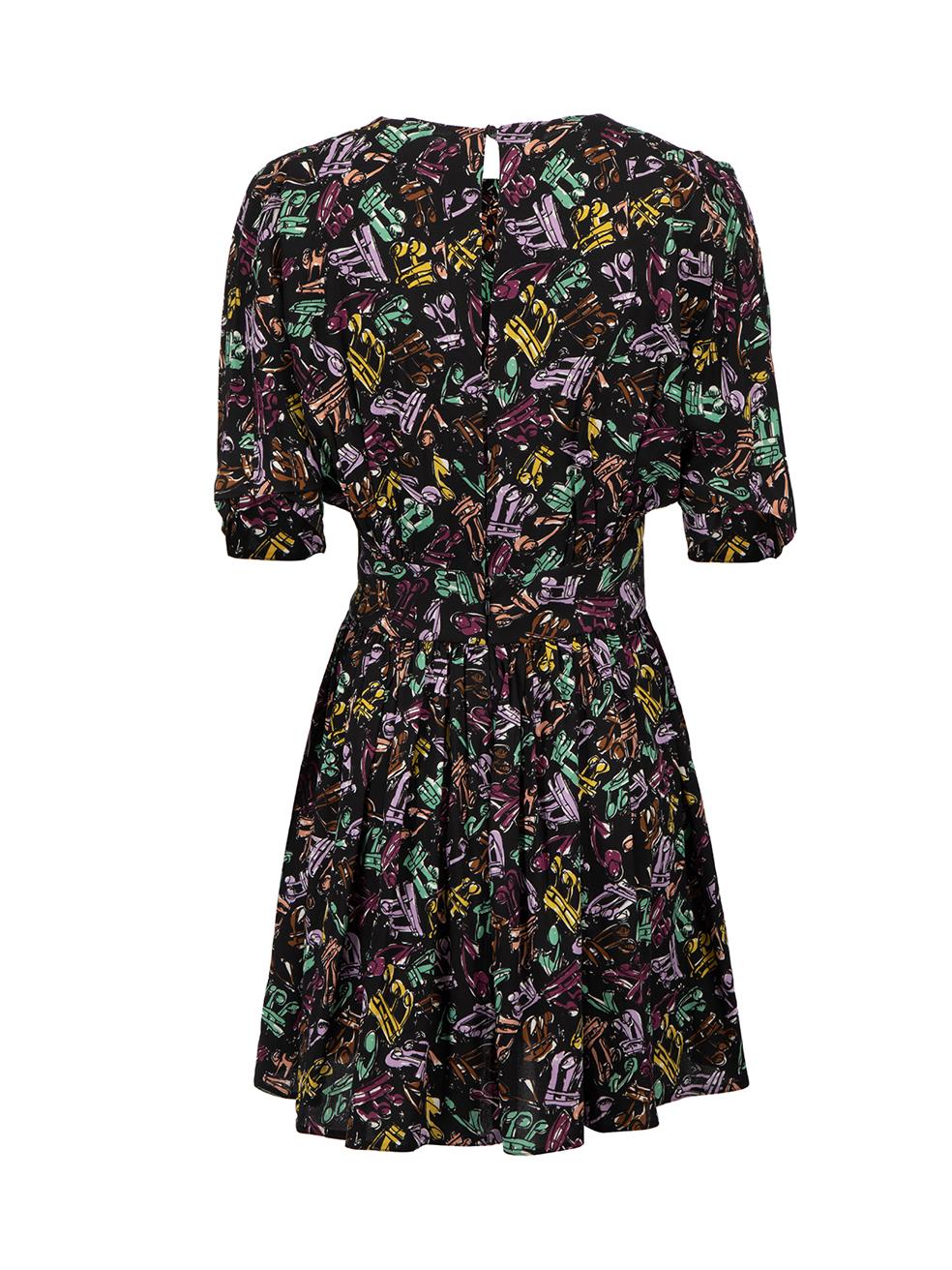 Schwarzes Kleid mit Musiknoten-Grafikdruck Größe S im Zustand „Gut“ im Angebot in London, GB